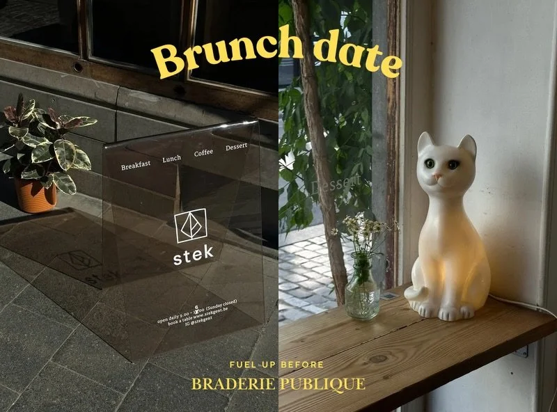 Heading to Braderie Publique?
Fuel up with brunch before your shopping spree. 🥐☕🛍️