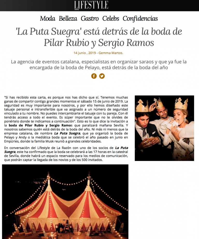 La Puta Suegra I Agence d'événements - Copyright © ℗ ® ™
