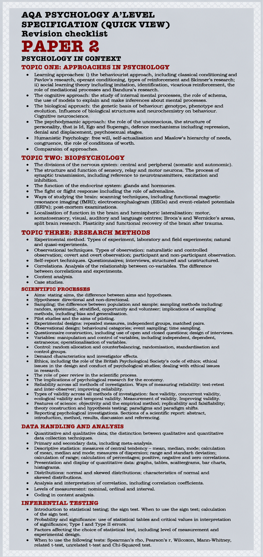 Psychology in context specification