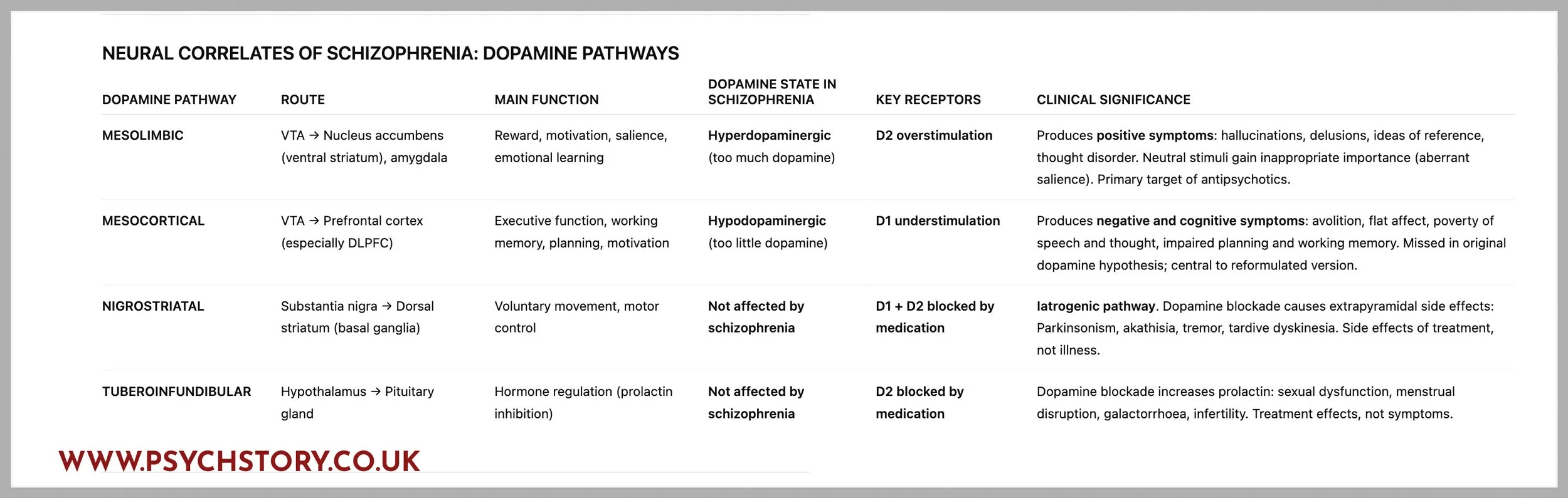 DOPAMINE PATHWAYS AND RECEPTORS IN THE BRAIN