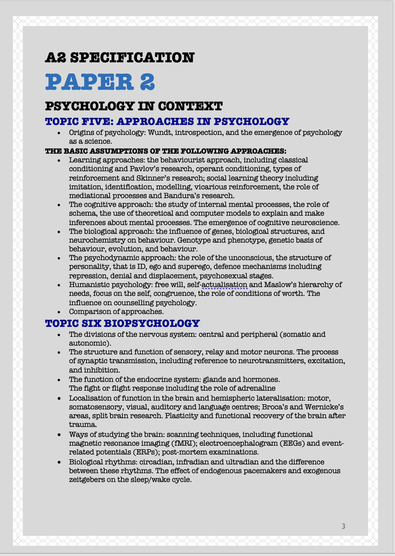 AQA A LEVEL PSYCHOLOGY SPEC 2019 STUDYING PSYCHSTORY