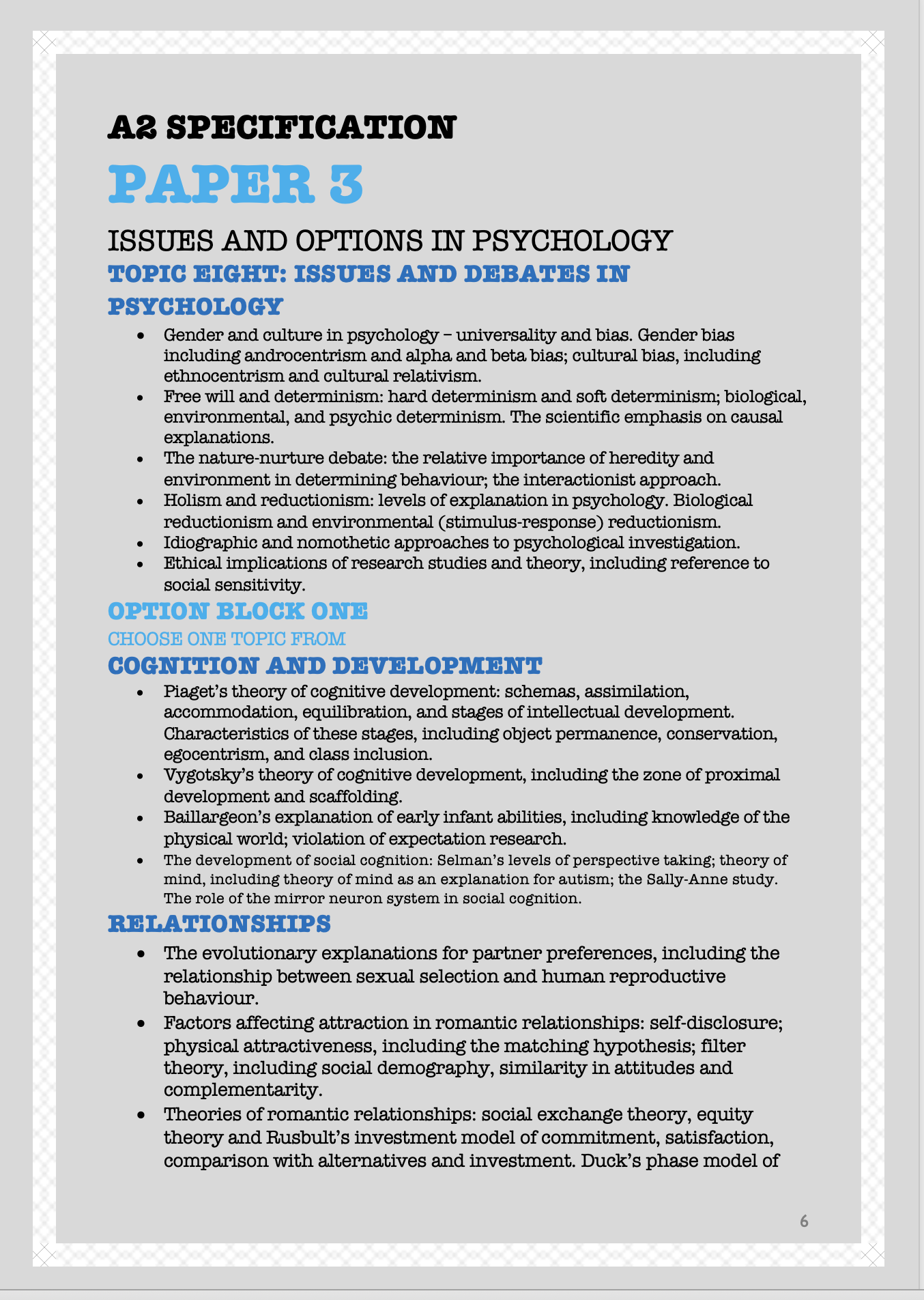AQA A LEVEL PSYCHOLOGY SPEC 2019 STUDYING PSYCHSTORY