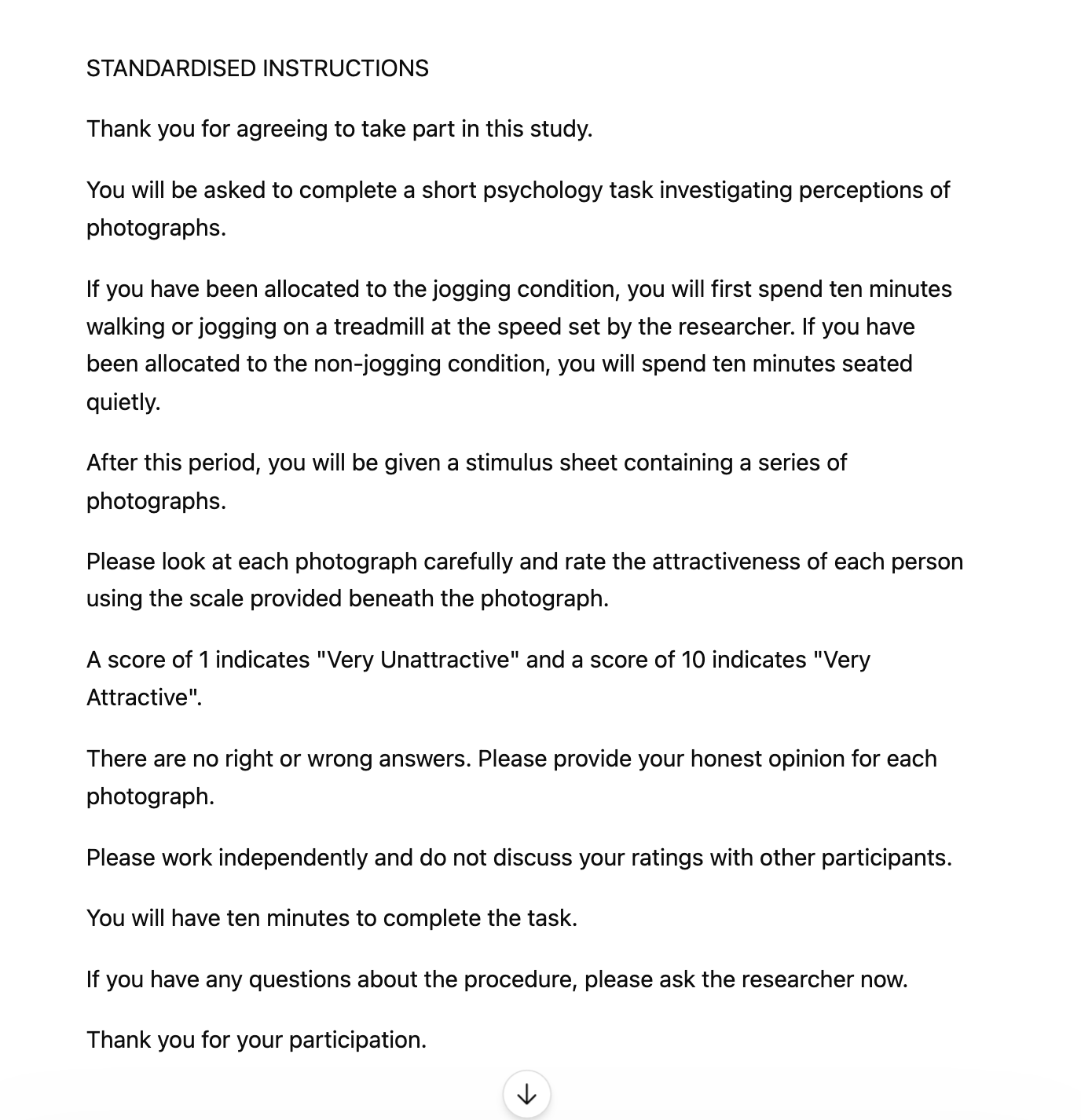 standardised instructions