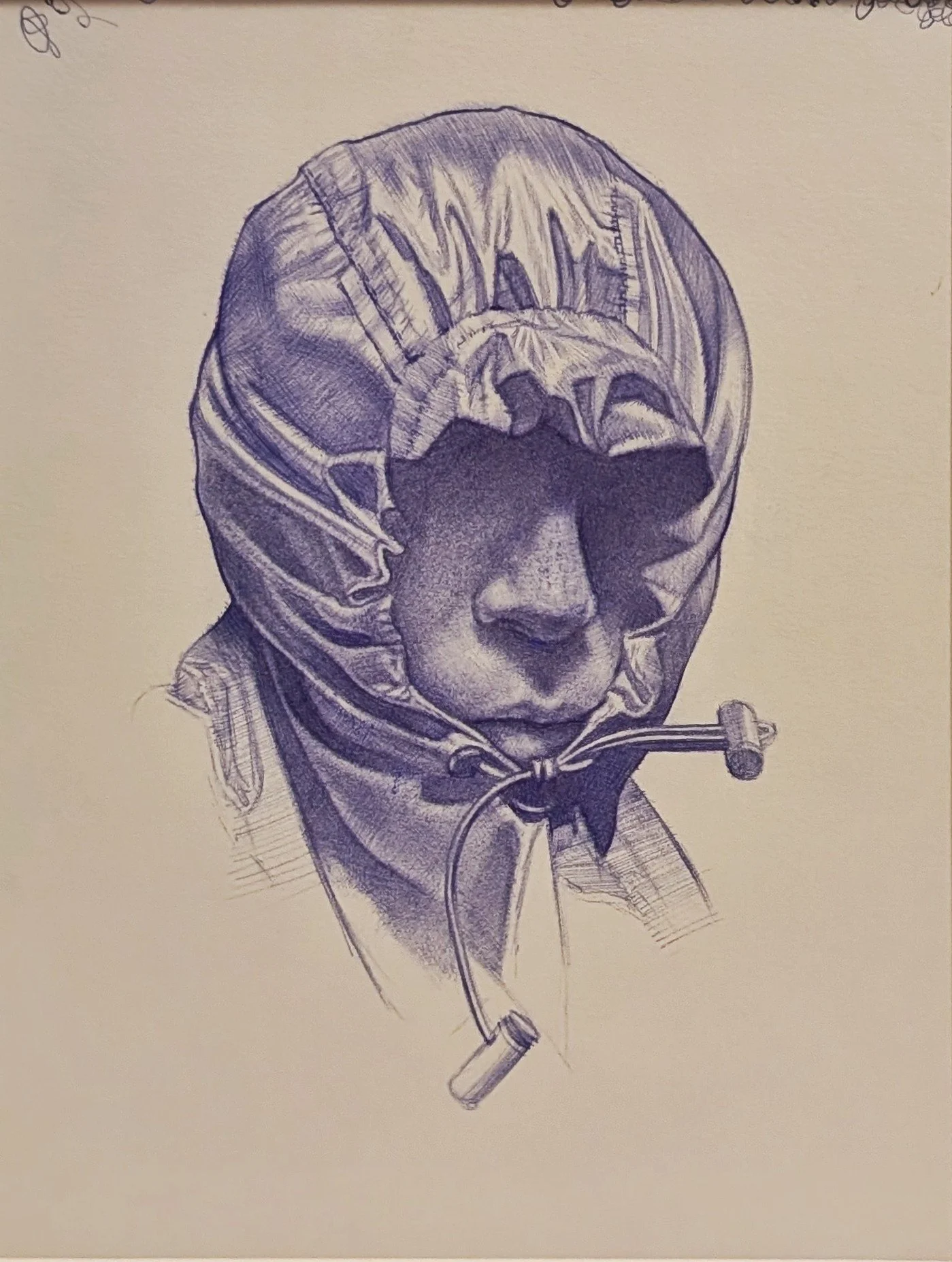 "Penance" 5 x 7 inches, ball point pen on paper, 2025