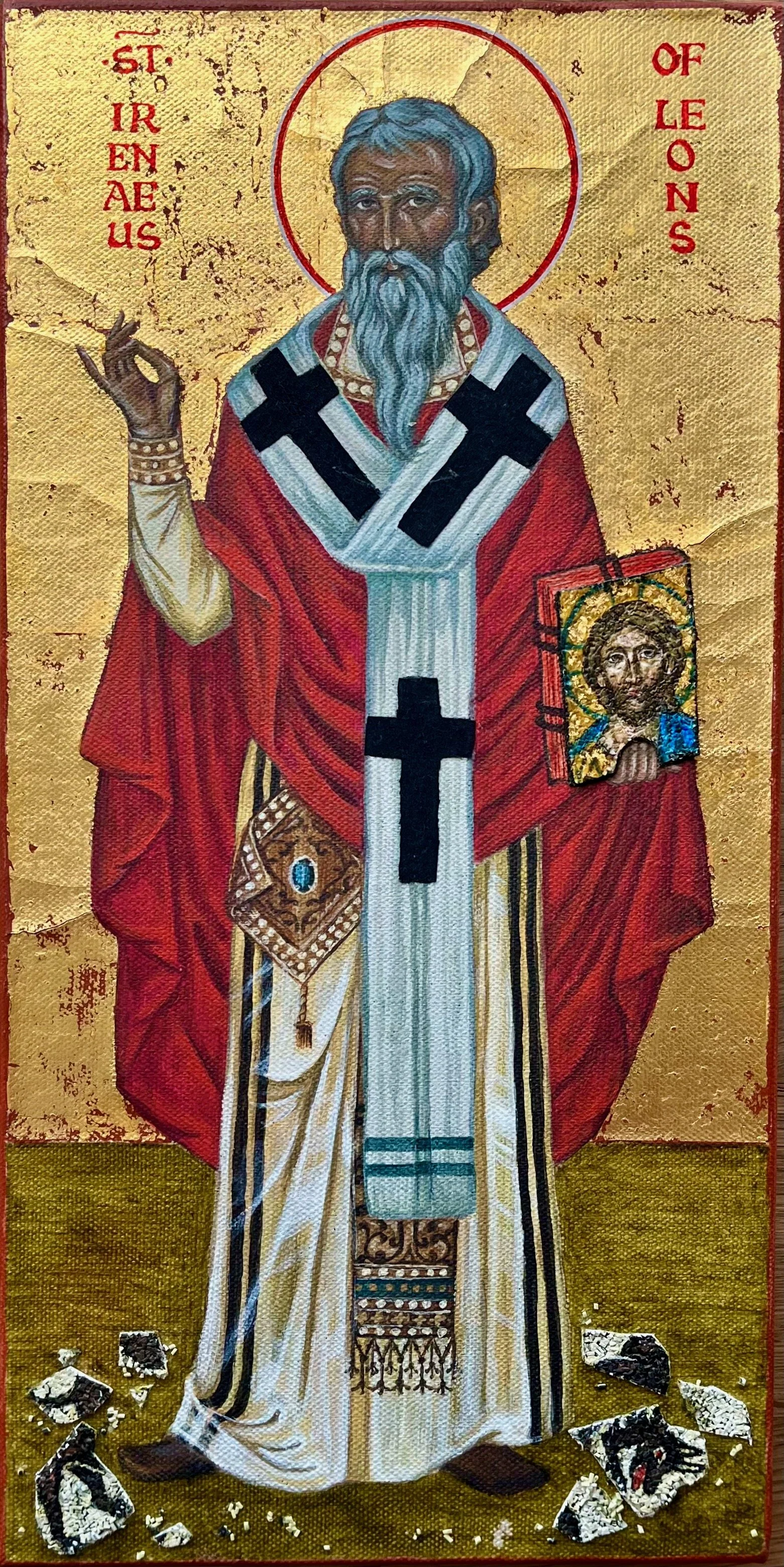 Irenaeus of Lyons (2021) 30x20 cm Mixed media on linen