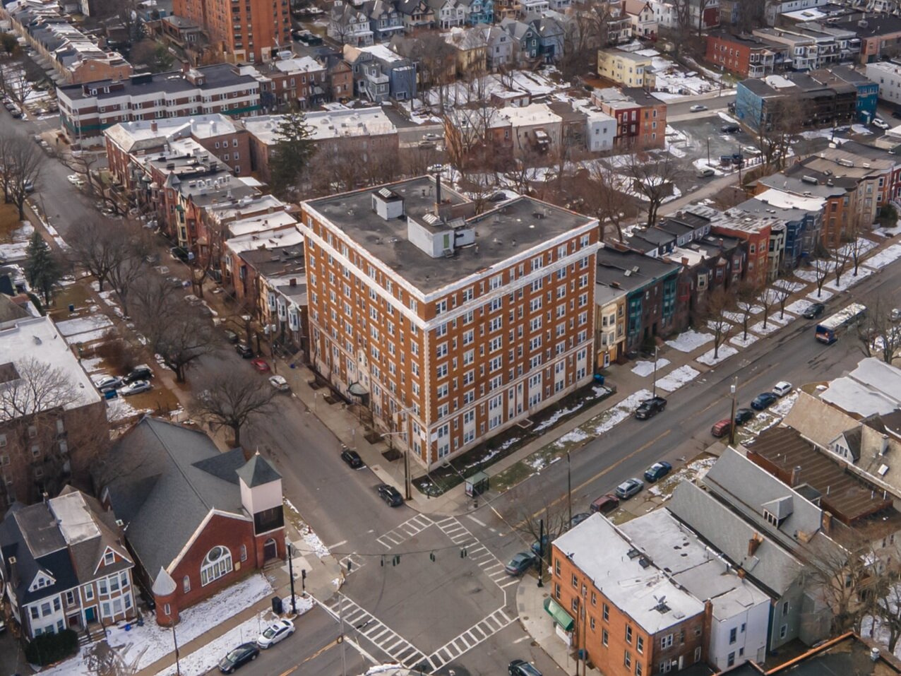 aerial view of 11 South Lake Apartment Buildings