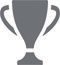 A stylized gray trophy cup with two handles against a plain background.