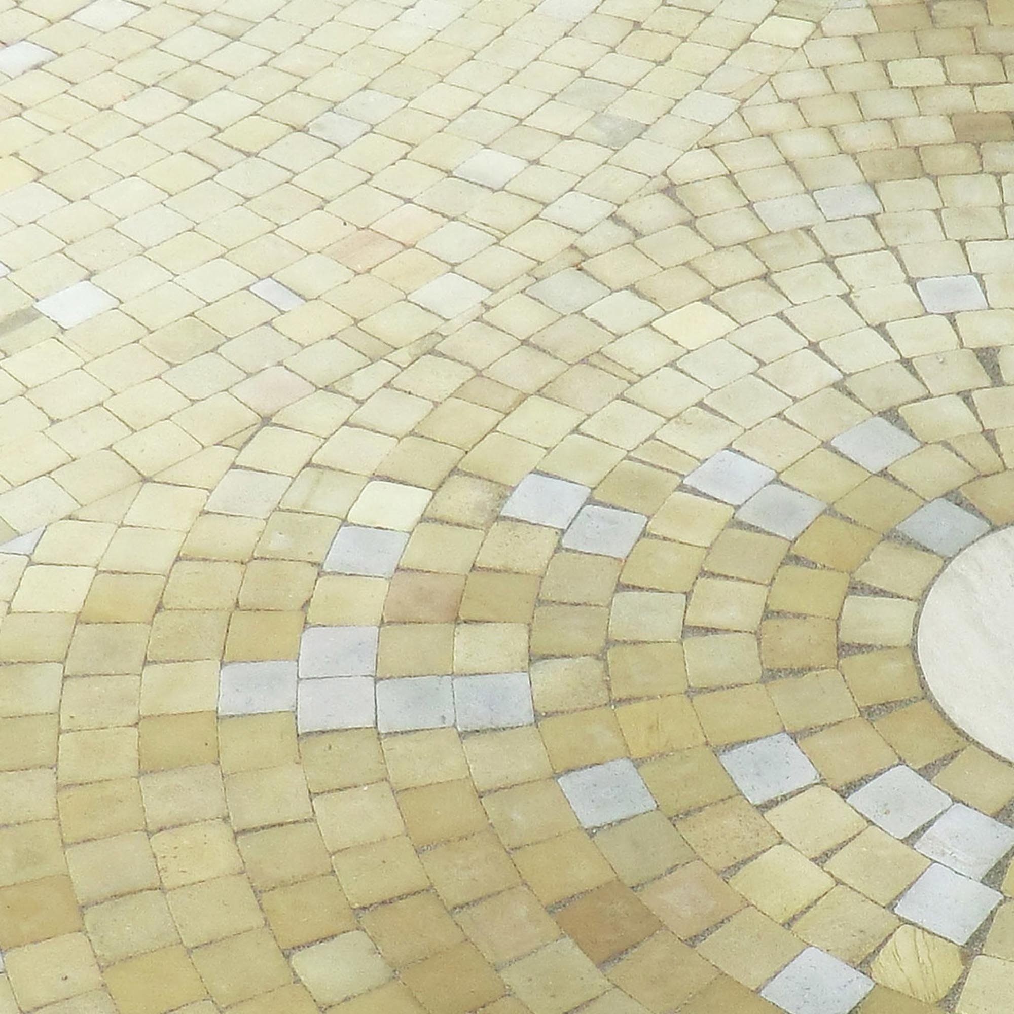 Sandstone sett paving in Formby