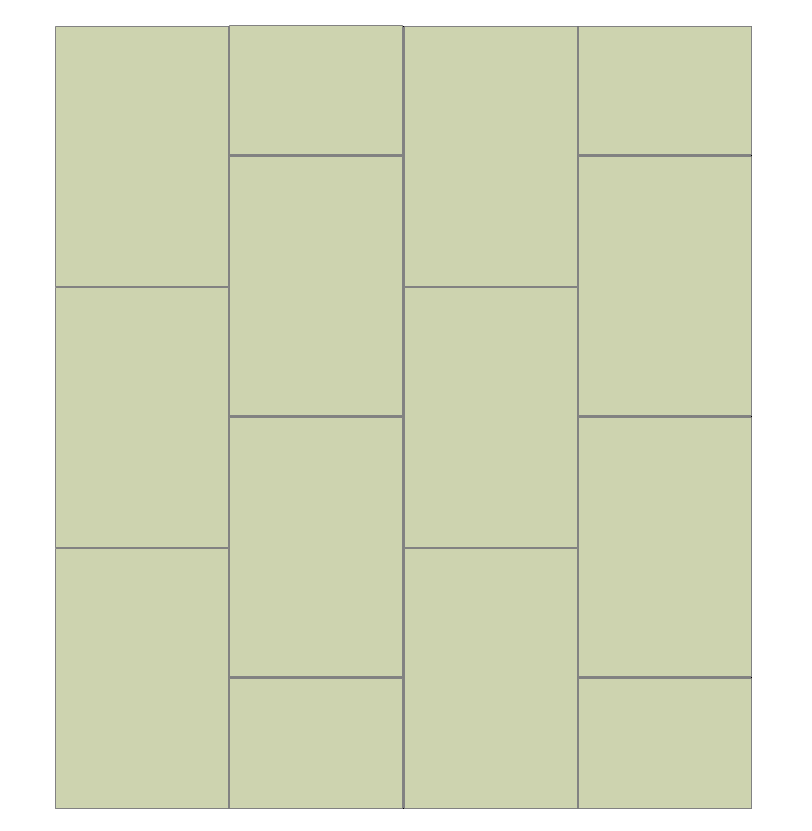 A collage of multiple rectangular sections filled with light green color.