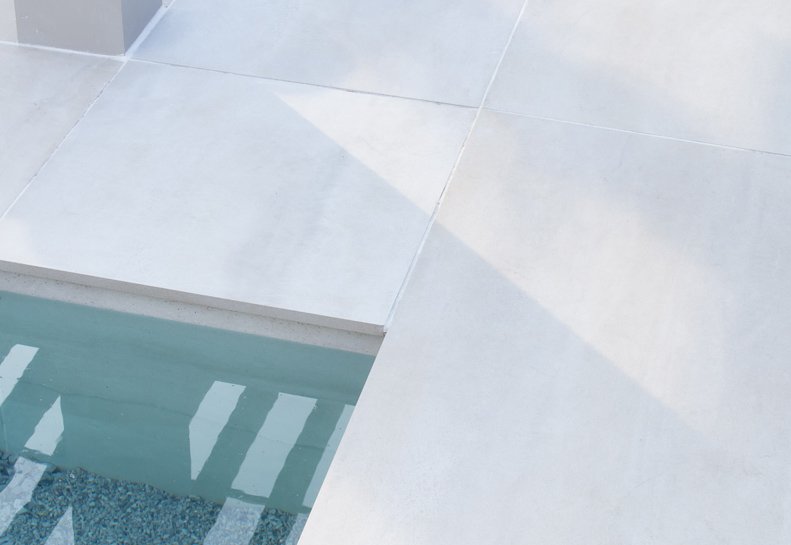 Porcelain paving around a pool in Knutsford