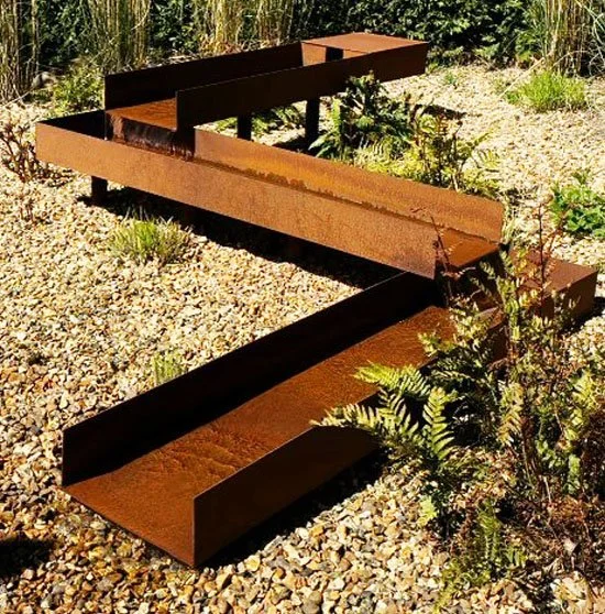 Corten Steel water feature rill in Bolton