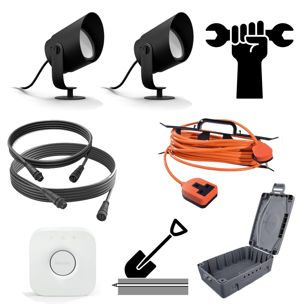Philips Hue Lily XL Starter Pack – 2 Lights Installed