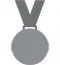 Silver medal with a red, white, and blue ribbon