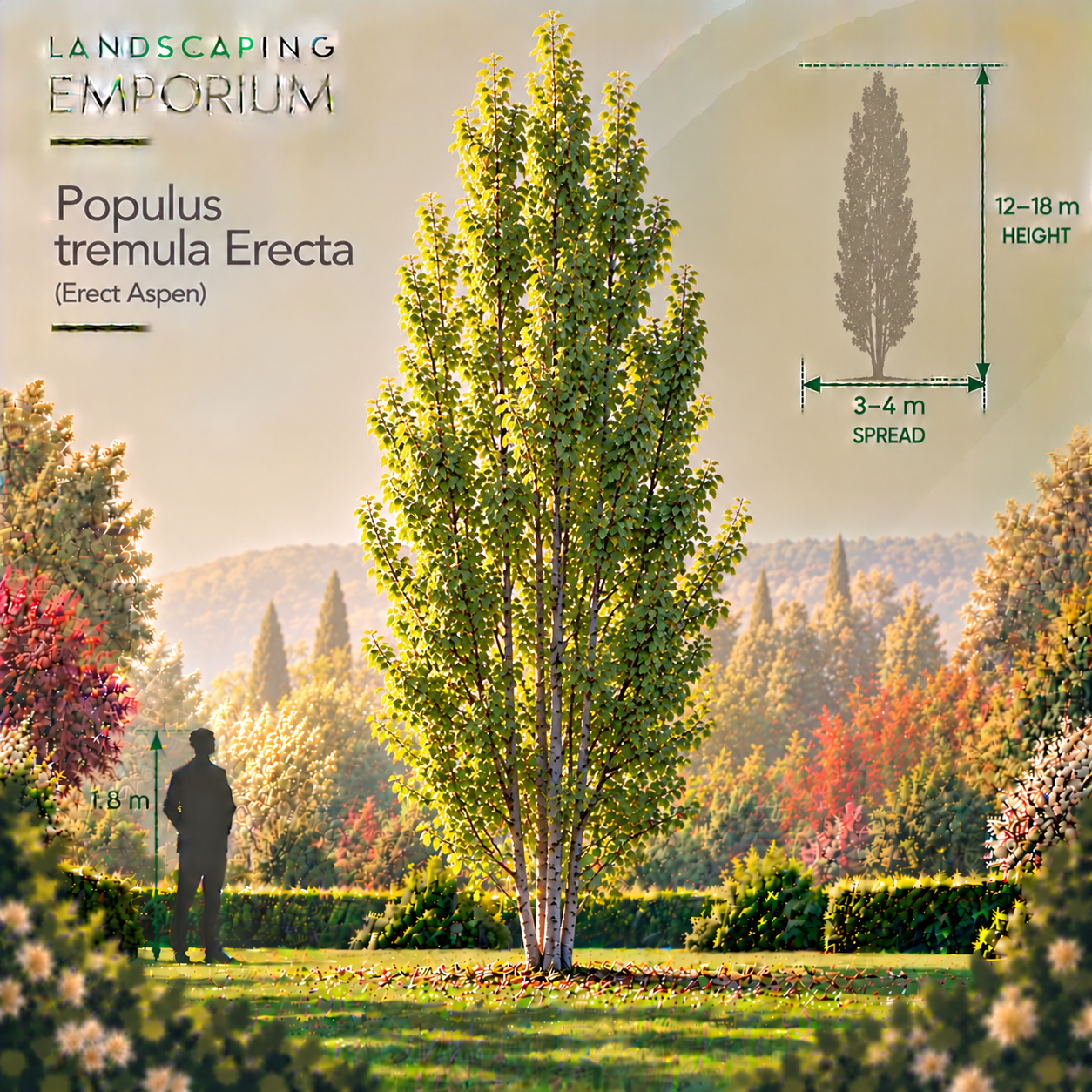 Populus tremula Erecta - Swedish Columnar Aspen
