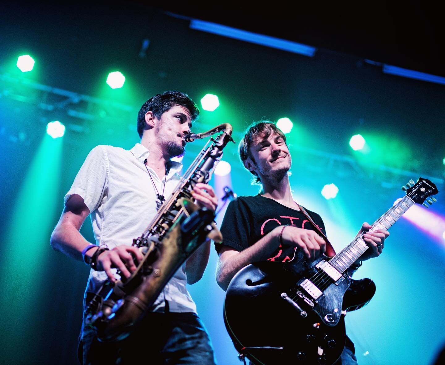 Just kicking it with @theprofessor_ea and @electrikants on the @granadatheater stage

 .
#guitar #guitarist #sax #saxaphone #chillin #psych #funky #vibes #livemusic #dallasmusicscene #livemusic #followtheants #saxaphone