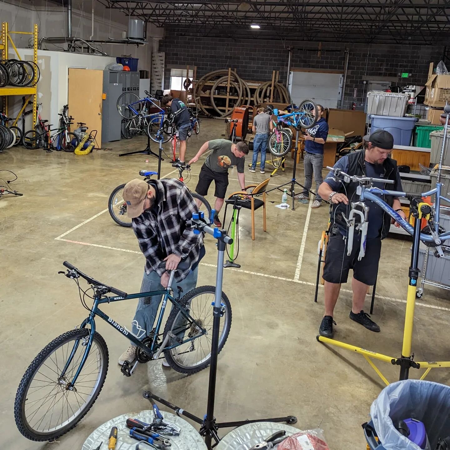 Thank you to our volunteers for a productive bike repair workshop! With spring not too far in the future, we'll continue prepping for upcoming bike rodeos to distribute bikes.

Our next Bike Workshop will be on Sunday, March 19th from 1-5PM