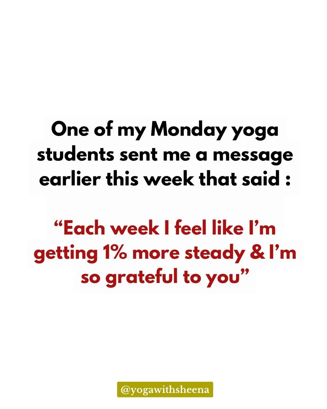 There comes a point when you&rsquo;re done chasing quick fixes &amp; you want something real.

Something that lasts.

Peace. 

Steadiness.

And seeing yourself grow &amp; become stronger week by week.

When you get to that place, when you&rsquo;re re