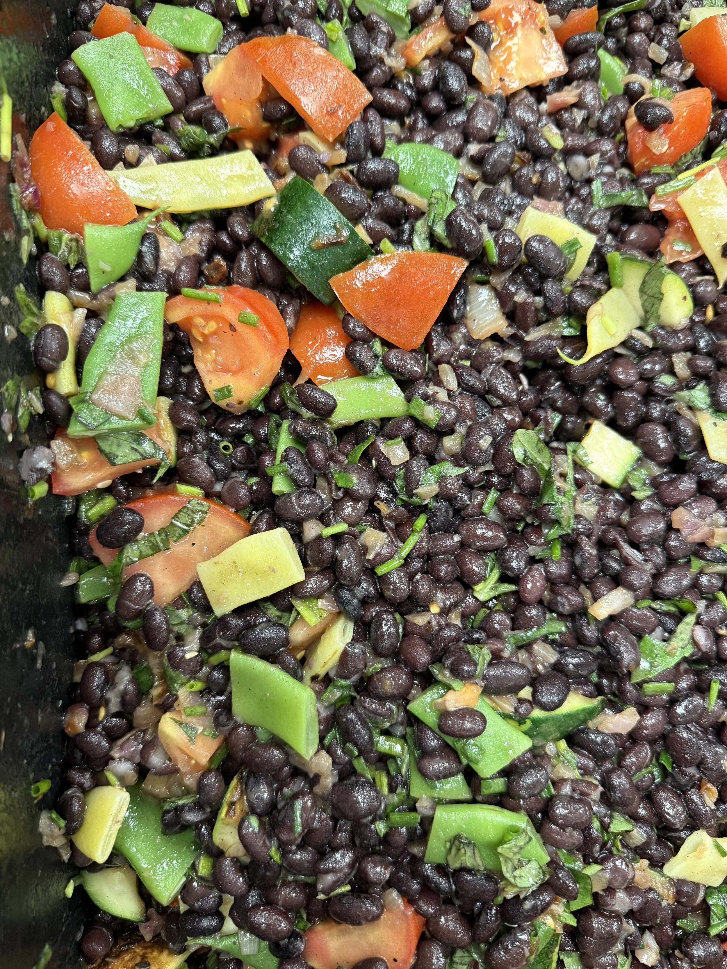 Serious Salad: Potatoes, chickpeas, kale, celery, seeds.