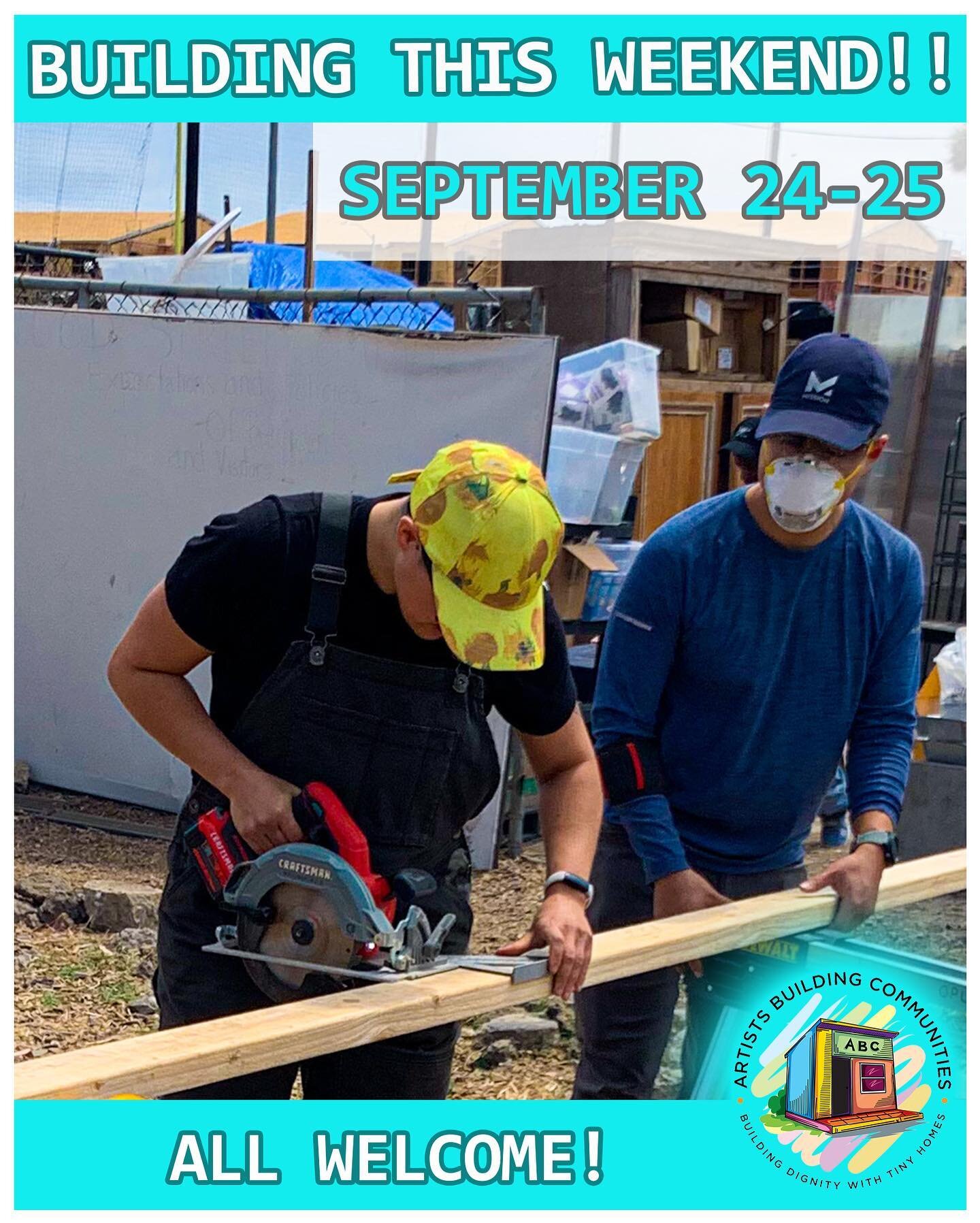 📣Call for Volunteers!! 

🏠This Saturday and Sunday (9/24-25) from 11a-5p we will be working on the roof and sheetrock for Tiny Home 13. We&rsquo;d love for you to join us!

👉Tap the Link in Bio to signup! 

DM us with any questions💚