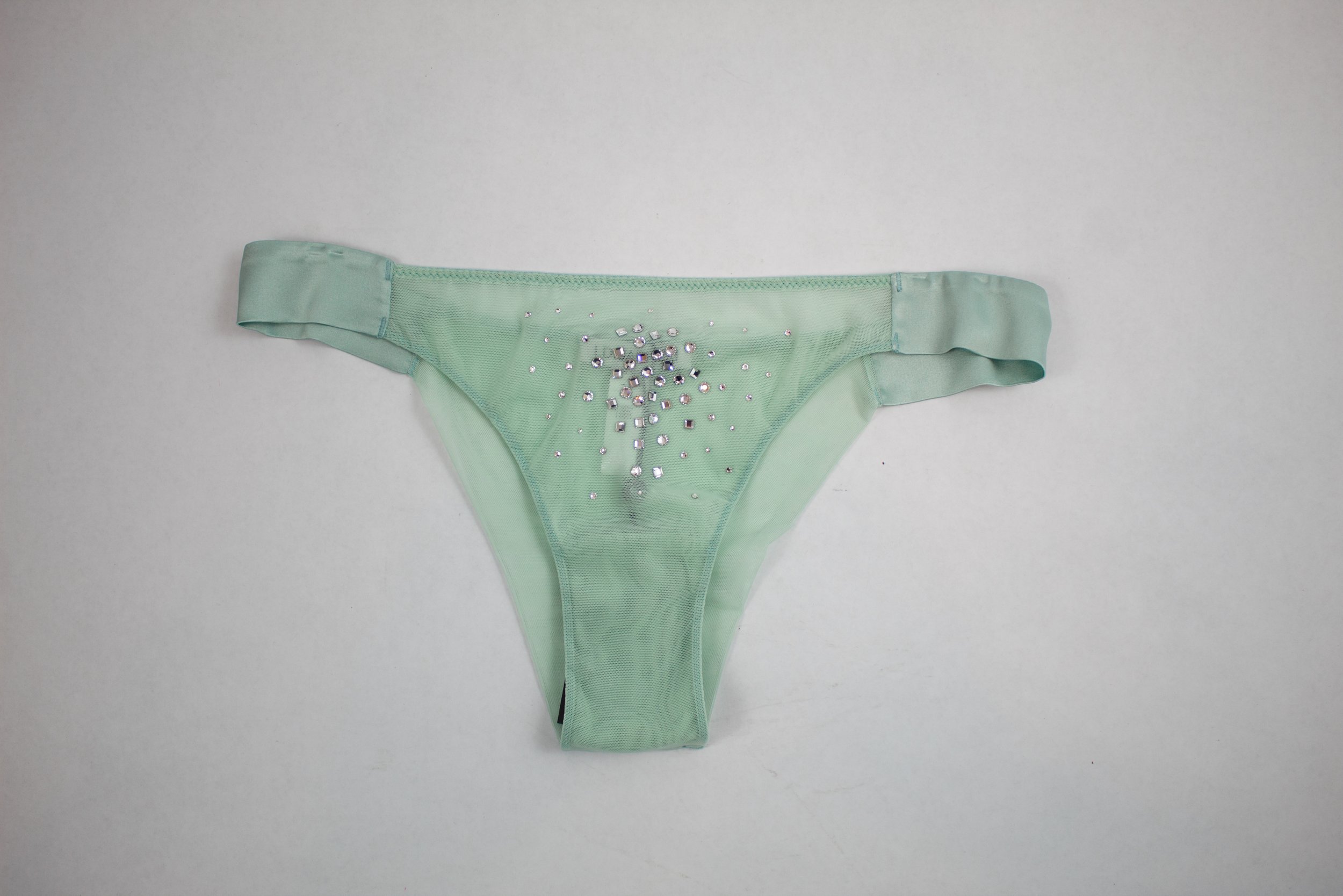 NWT Victoria Secret Very Sexy Brazilian Swarovski Crystal Underwear Panties  L