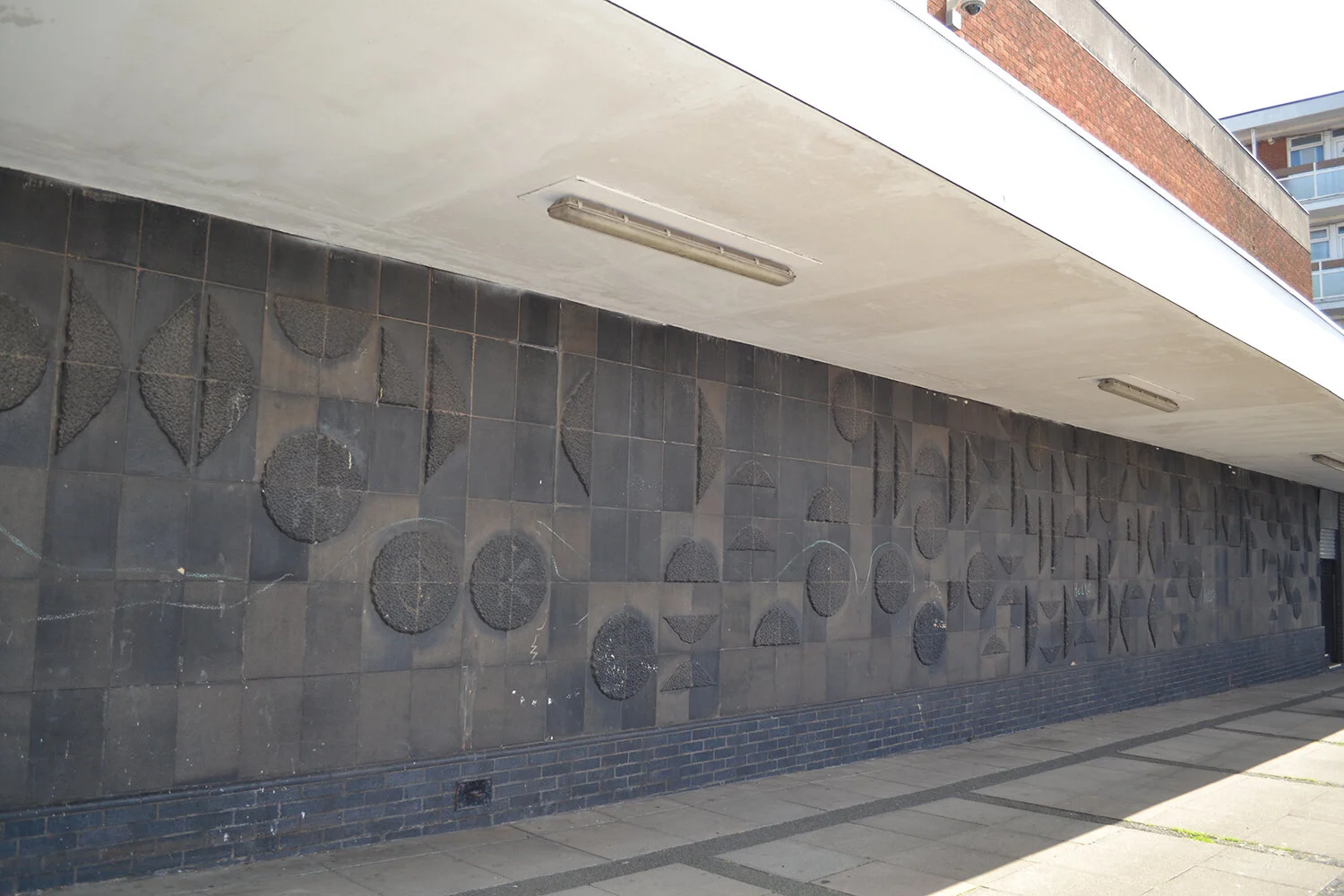 Coventry Bell Green Flats Modernist Postwar Architecture Sainsbury's Concrete Relief Mural