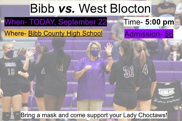 Rivalry night at BCHS Gym! Join us tonight! Go Choctaws! 💜🏐💛
