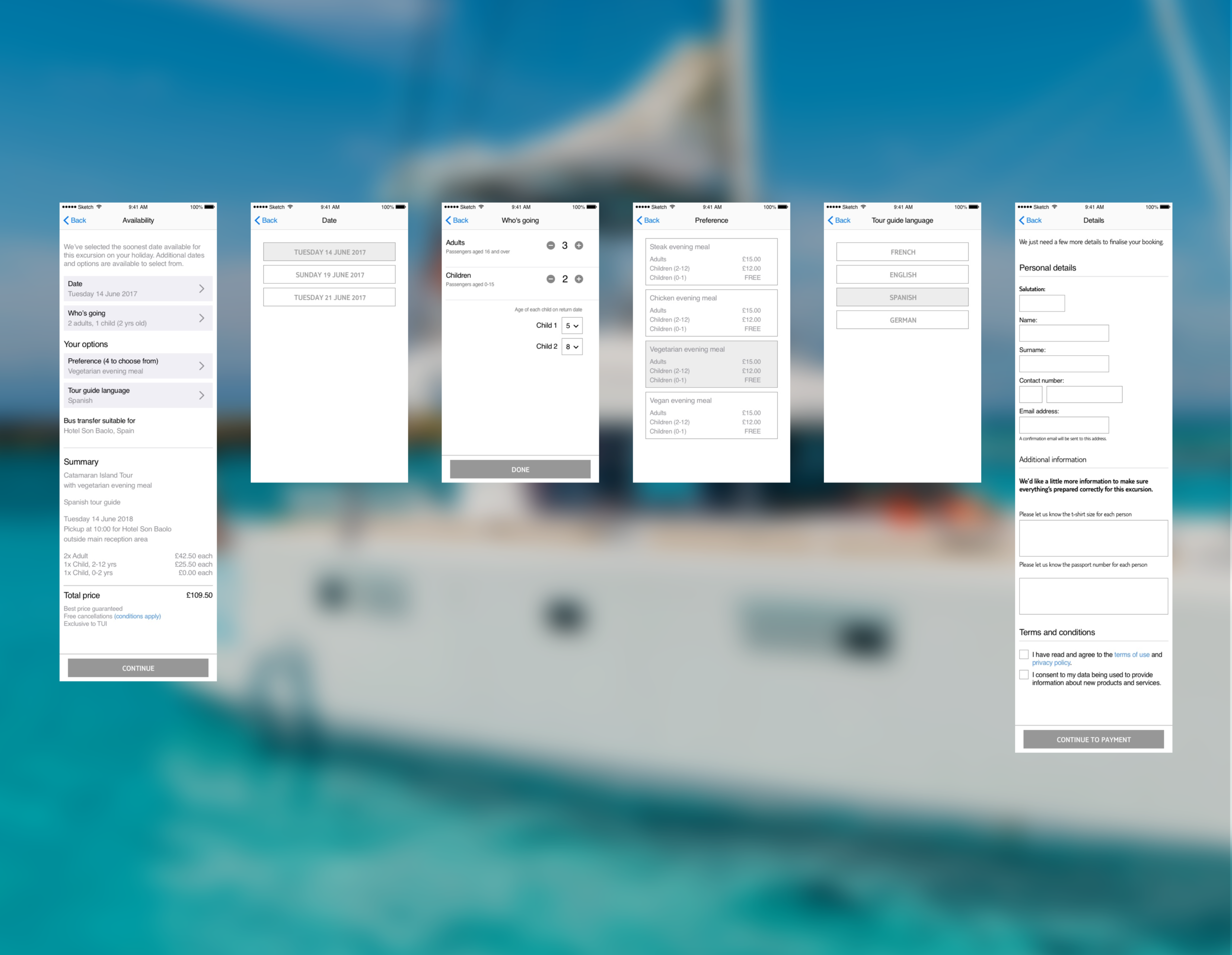 TUI Excursions book flow