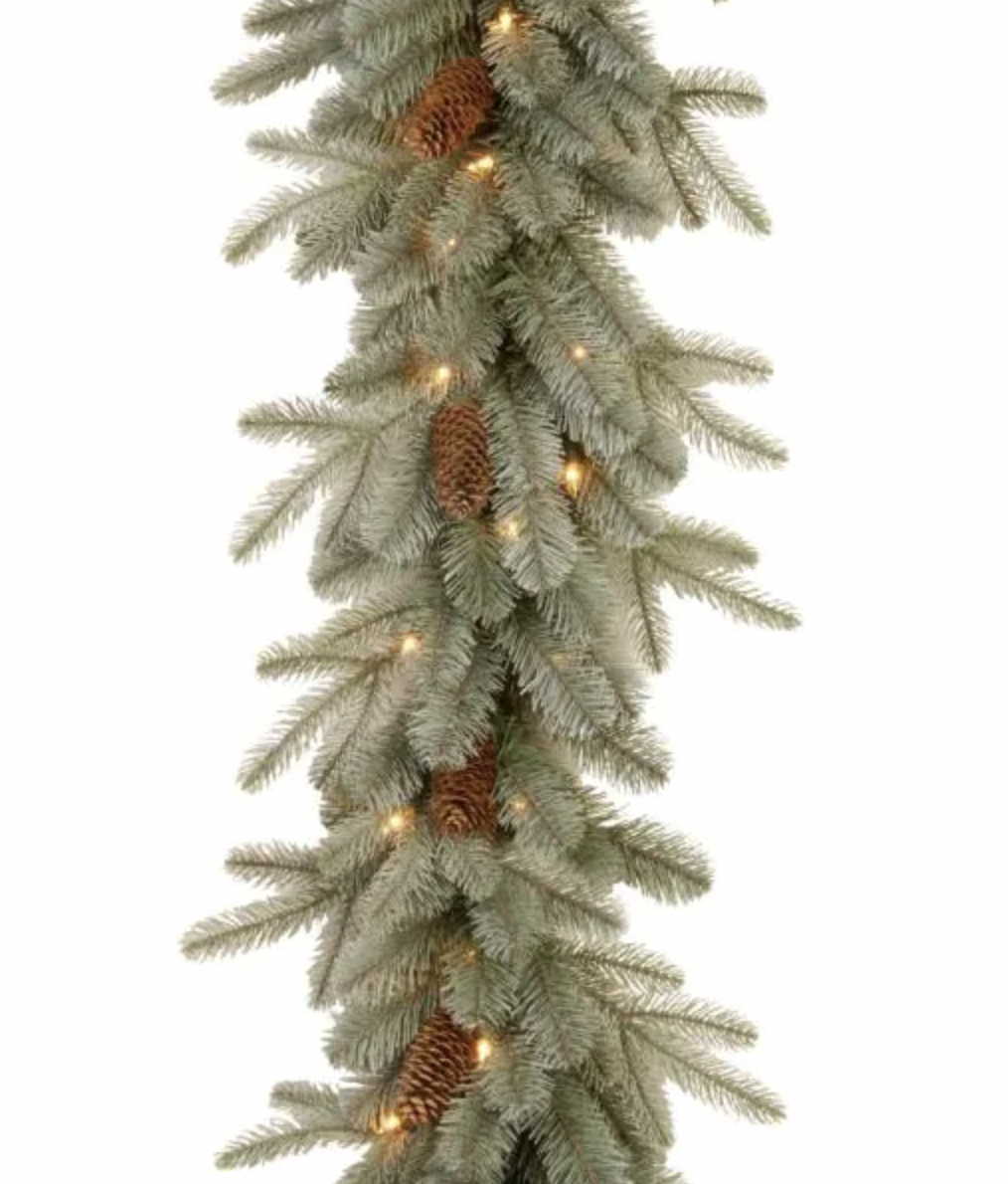 Frosted Garland with Lights