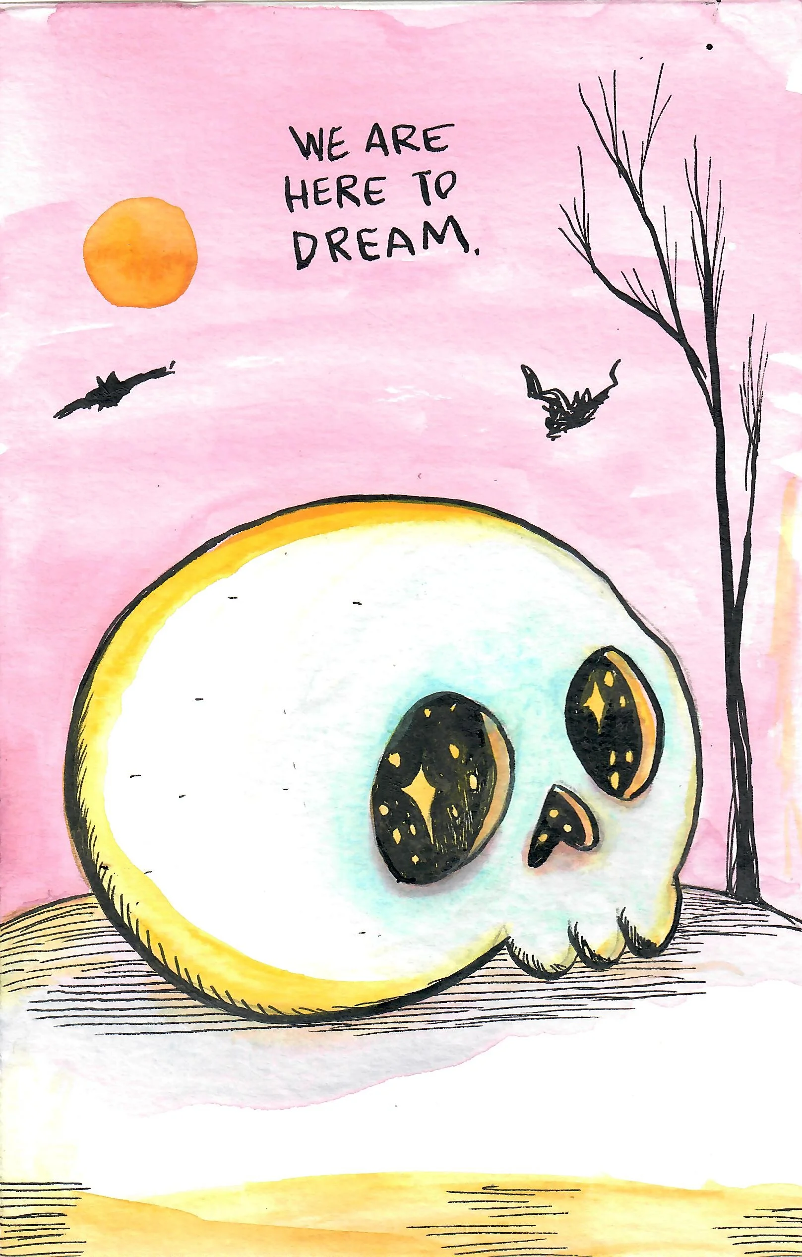 Here To Dream Watercolor Original