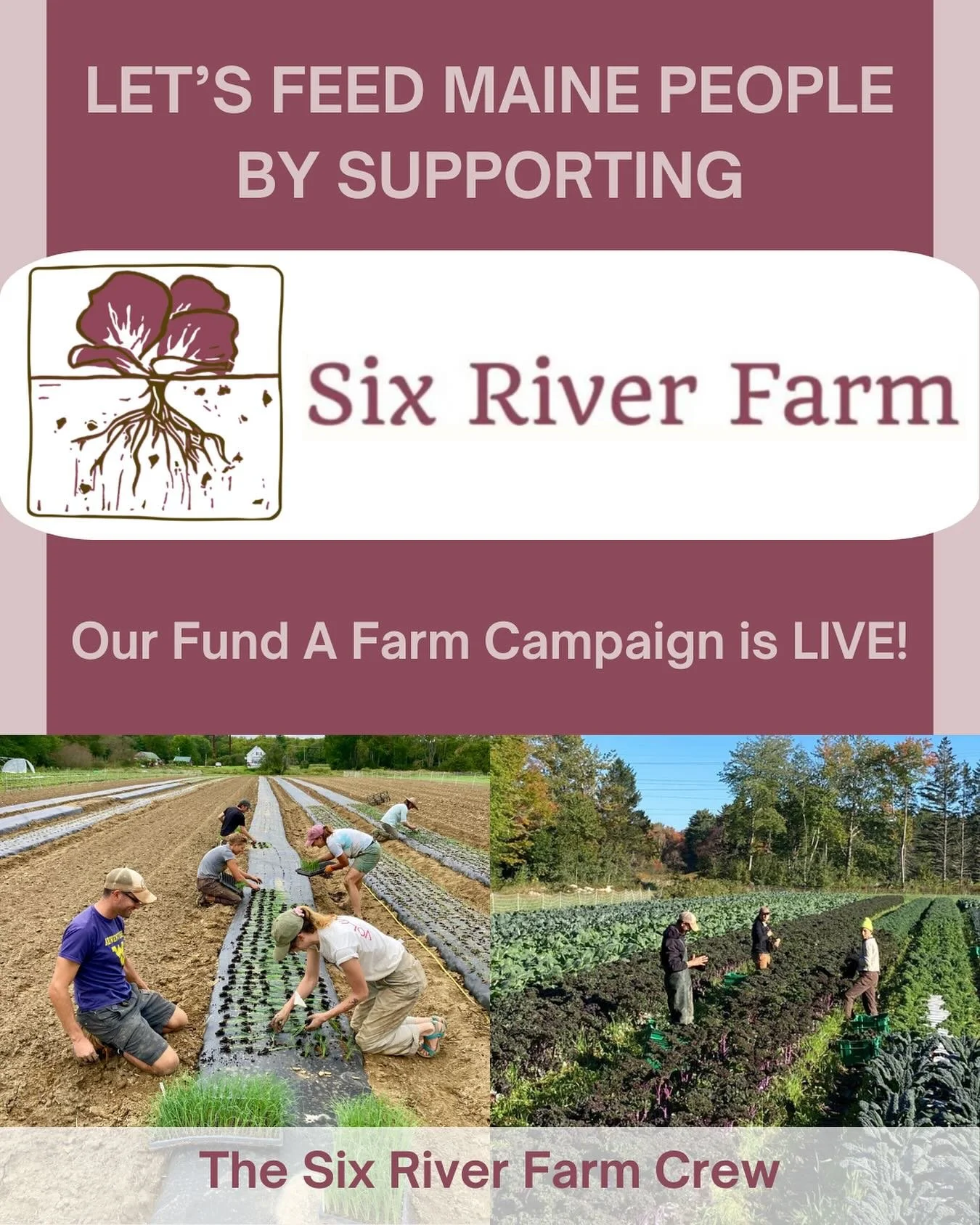 Let&rsquo;s Feed Maine People Together! 🌱

We&rsquo;re thrilled to launch our latest Fund a Farm campaign supporting Six River Farm&mdash;and helping fight food insecurity across Maine!

In partnership with @farmsforfoodequity , this campaign will p