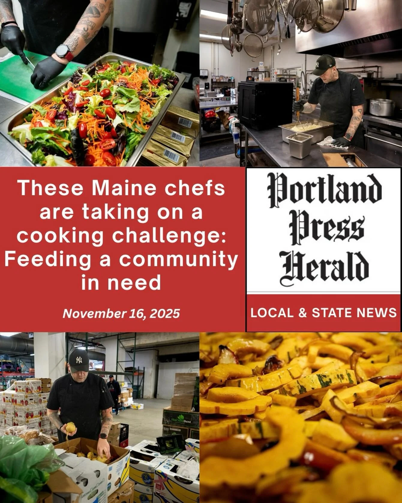 Chef-driven meals, rescued ingredients, and community care at its finest.👨&zwj;🍳

This powerful @PortlandPressHerald story dives into how Maine chefs are transforming donated ingredients into beautiful, restaurant-quality dishes for neighbors who n
