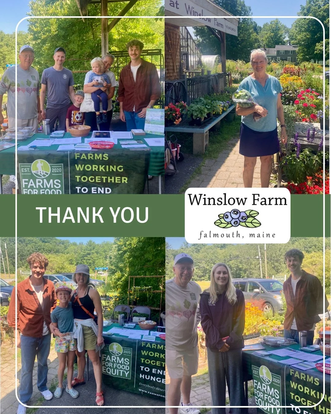 Thank You! 💚

Because of your incredible generosity, our 2nd annual Fund a Farm campaign with Winslow Farm was a success!

Every donation will help us purchase fresh, locally grown produce from Winslow Farm and deliver it to Maine families experienc