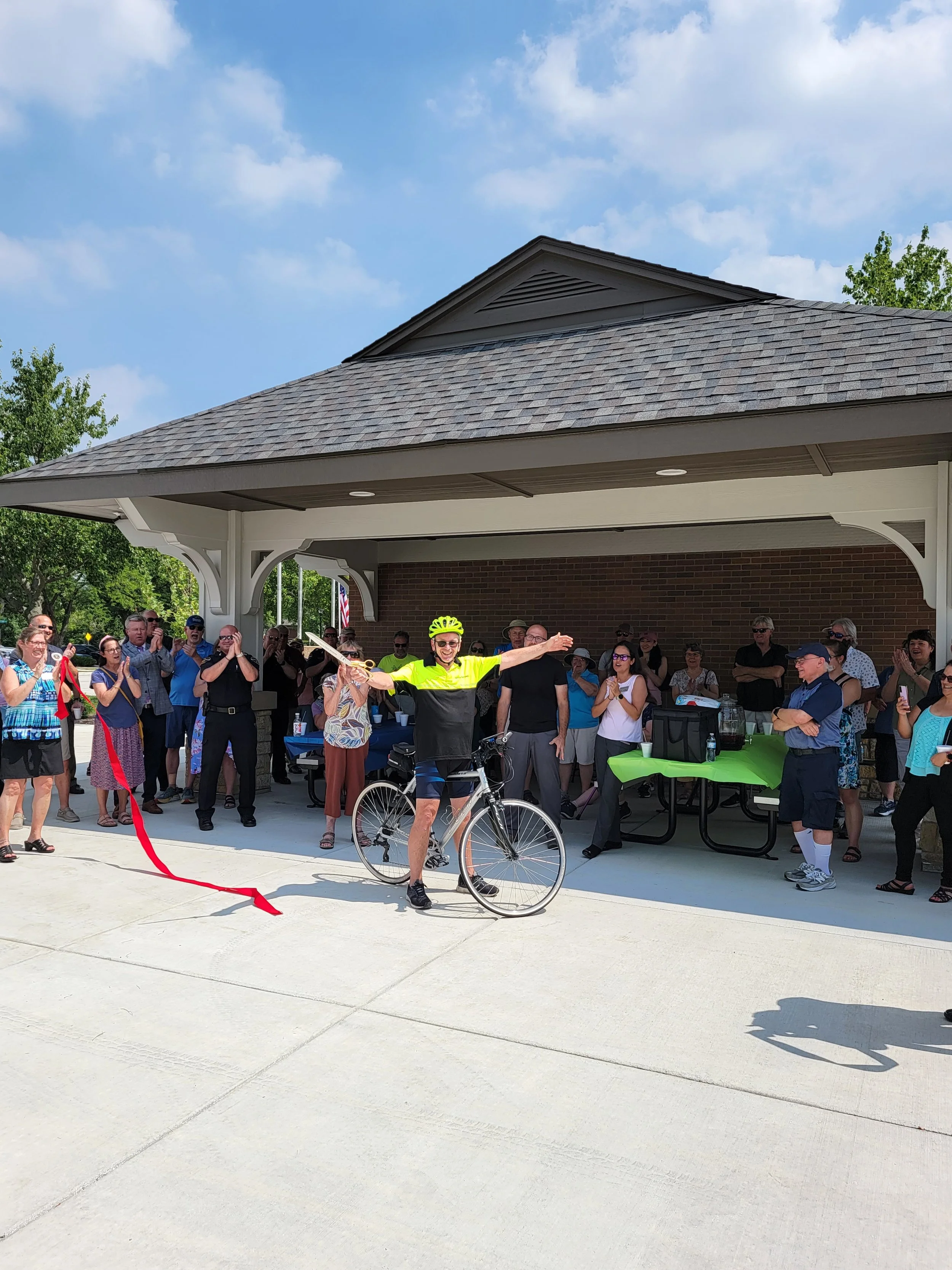 Ribbon cutting for the Illinois Prairie Path Trail Head in Warrenville