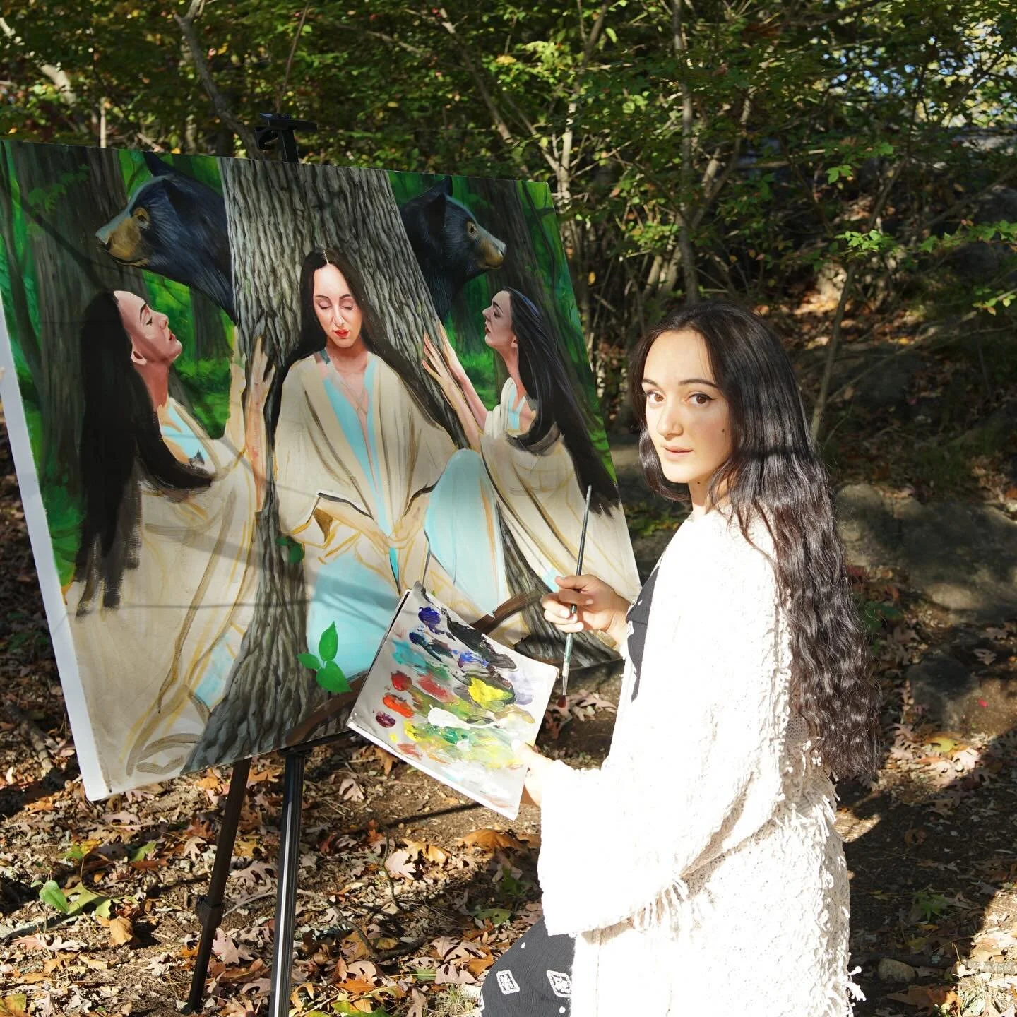 Introducing Sarah Vaccariello 
@sarah.vaccariello as part of the @visionarymusecollective 

~My name is Sarah, and I am a painter drawn to depicting the magic and mystery of being alive in a human body on this earth .

Much of my work has lived in th