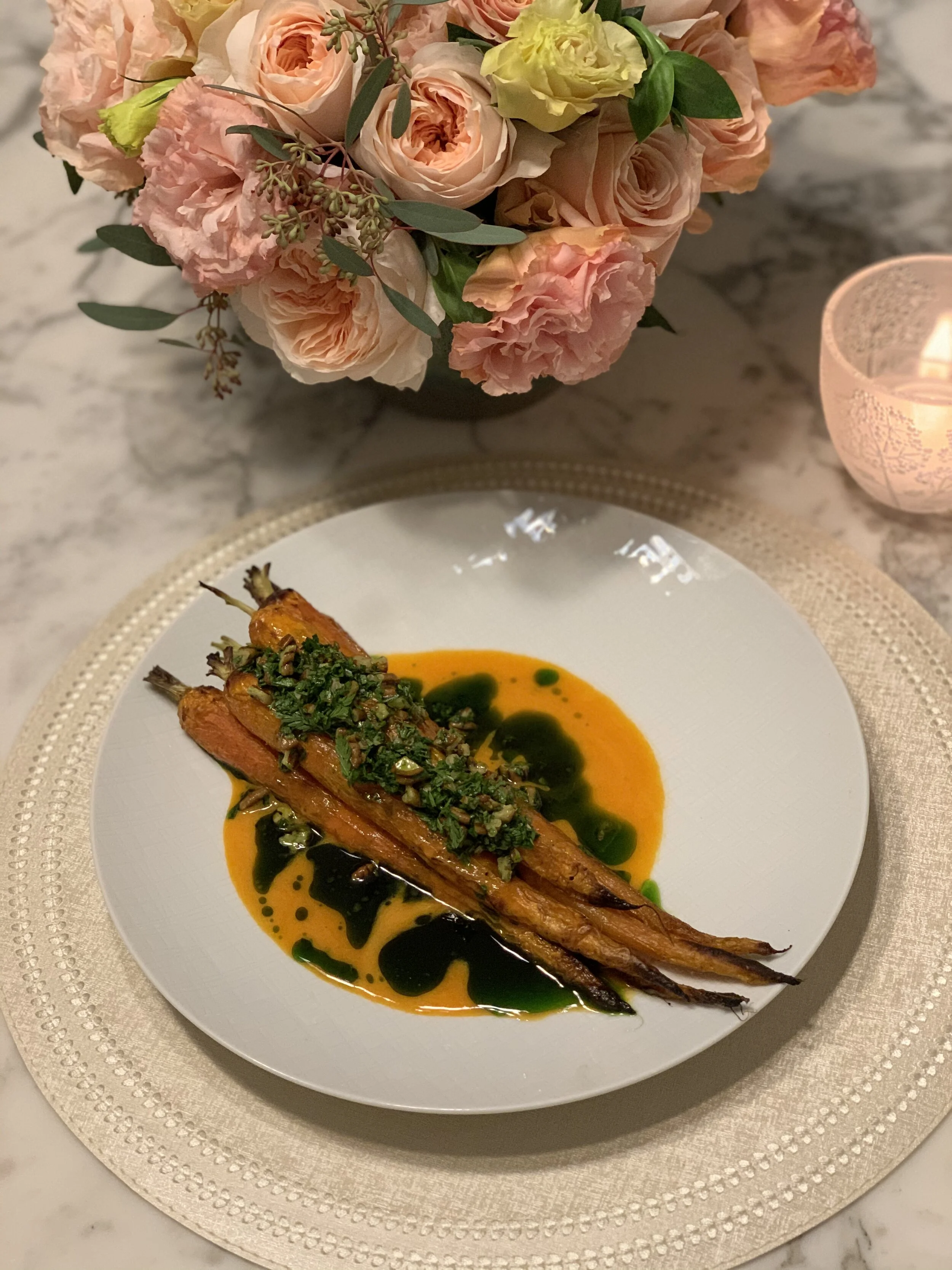 ROASTED CARROTS WITH TWO SAUCES
