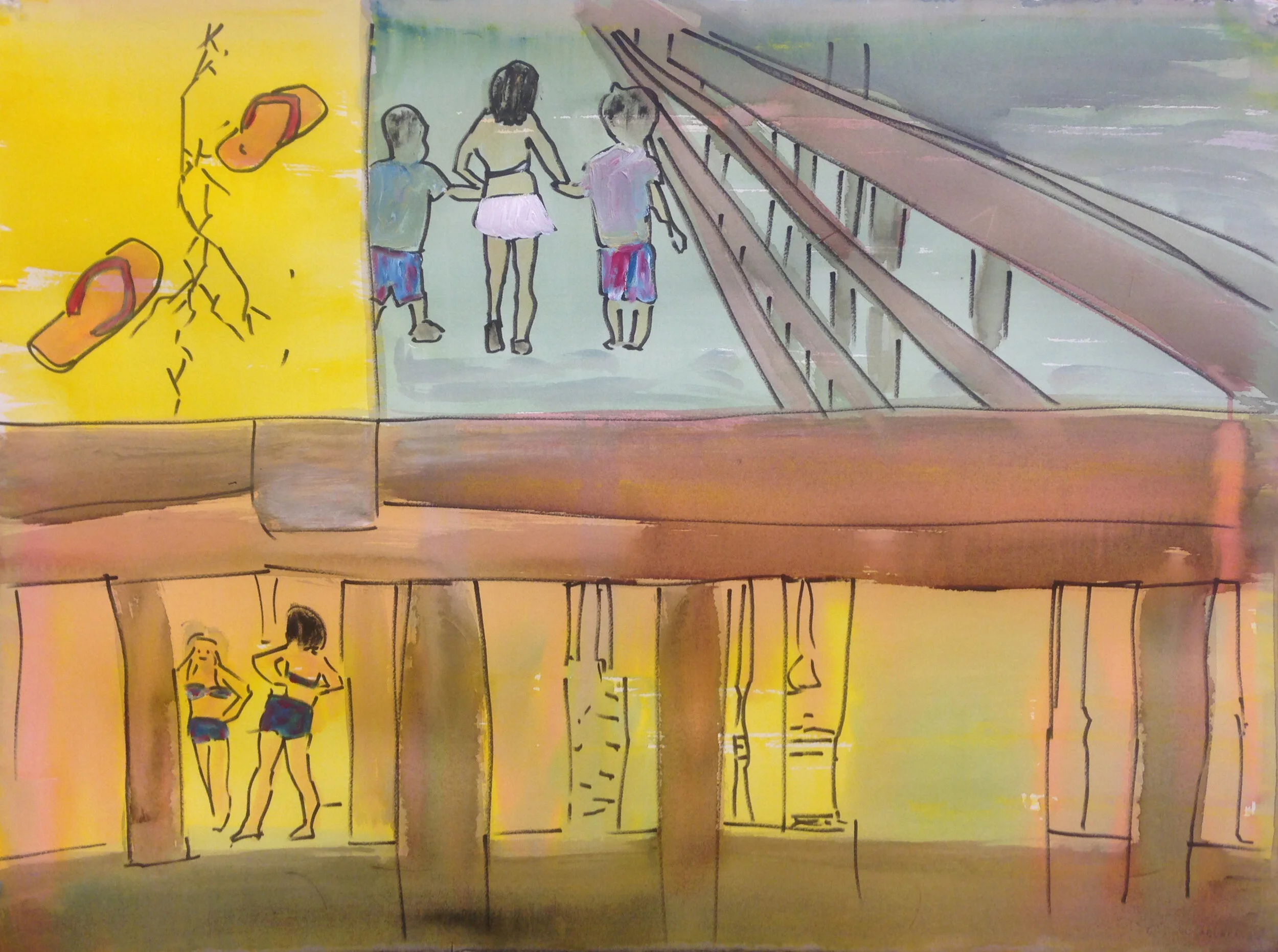 At the Beach - 
30" x 22"