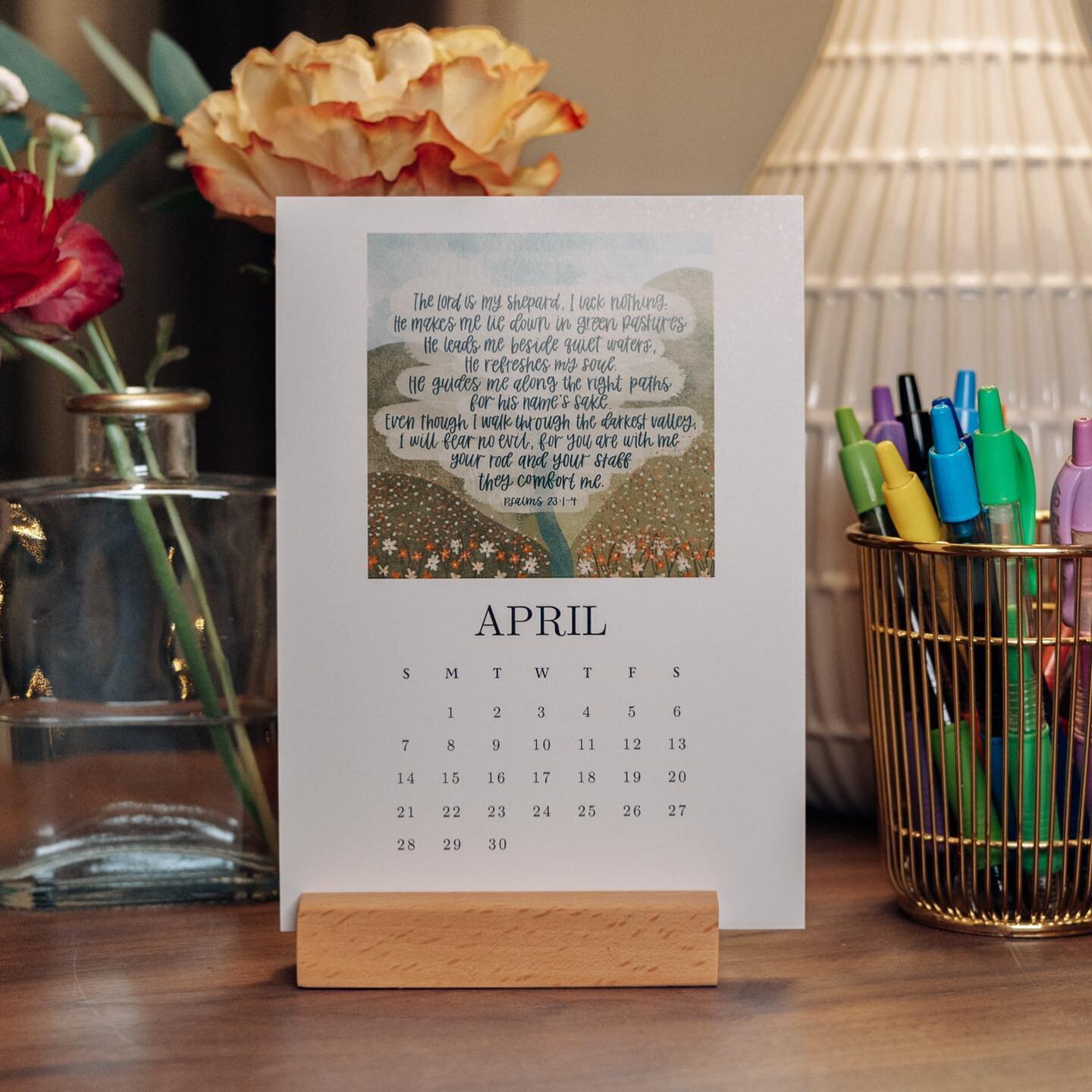Lala Lettering Desk Calendars are back!! Spruce up your workspace, desk, beside table, etc. with these hand lettered Scripture calendars!!