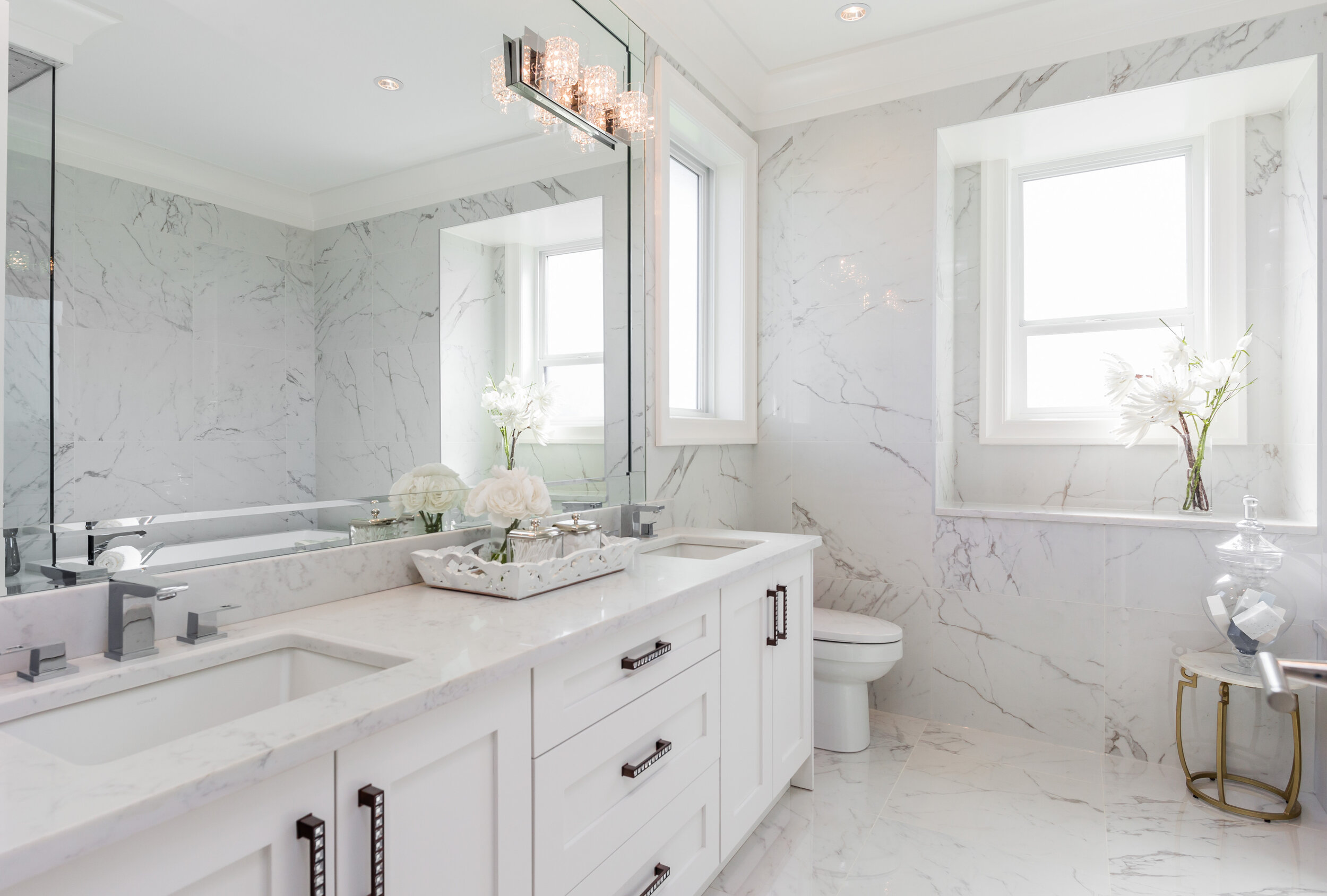 Refreshed this bathroom we staged with botanicals.