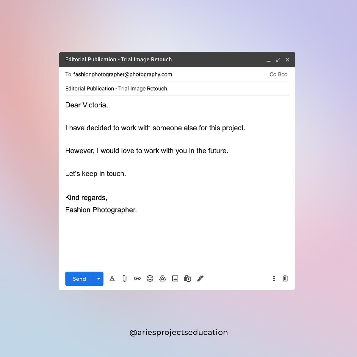 Dealing with rejection 💔

〰️ This is your daily reminder to not let rejection stop you. Rejection is difficult to process but it's nothing you should take directly personal. Without trying you never know where opportunities can lead to📍

〰️ This wa