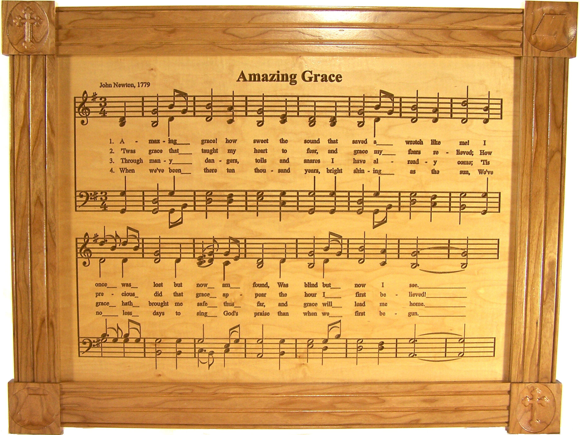 Carved Wood Amazing Grace Plaque