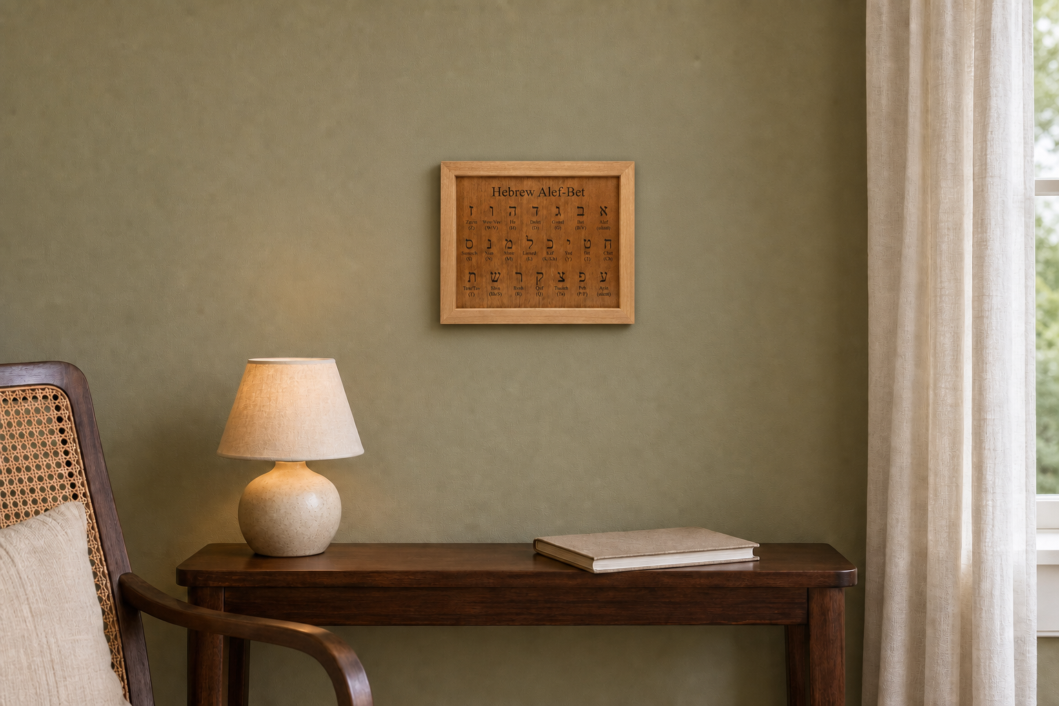Hebrew Alef-Bet Plaque - Sage Reading Nook 12 Inch.png