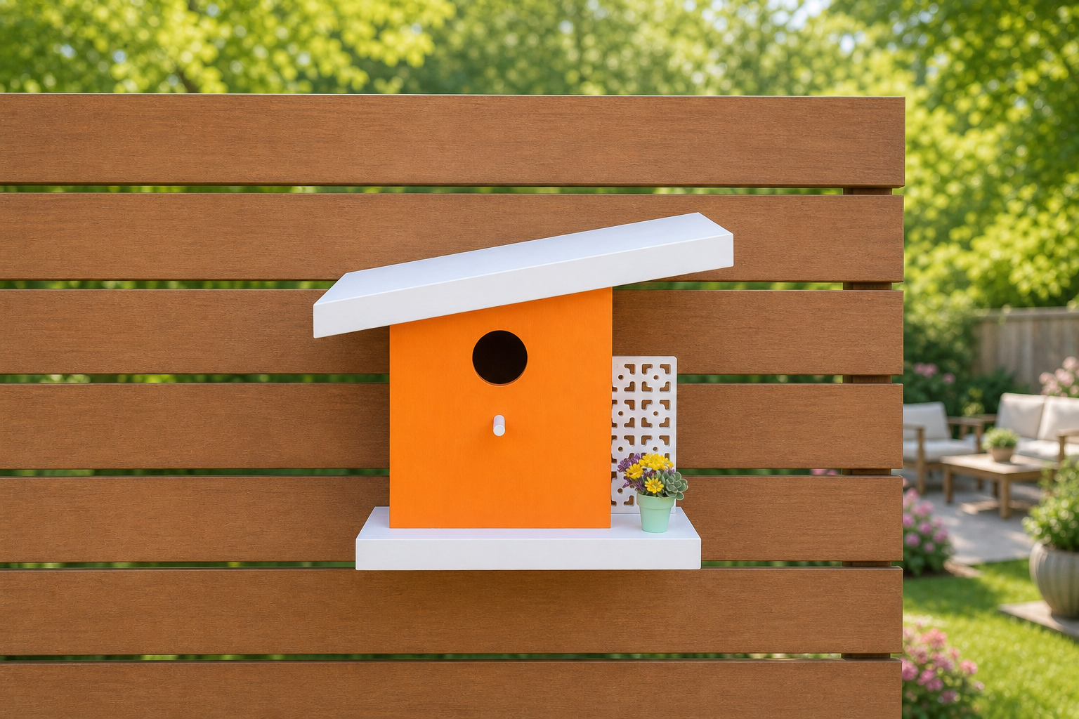 Mid-Century Birdhouse on fence.png