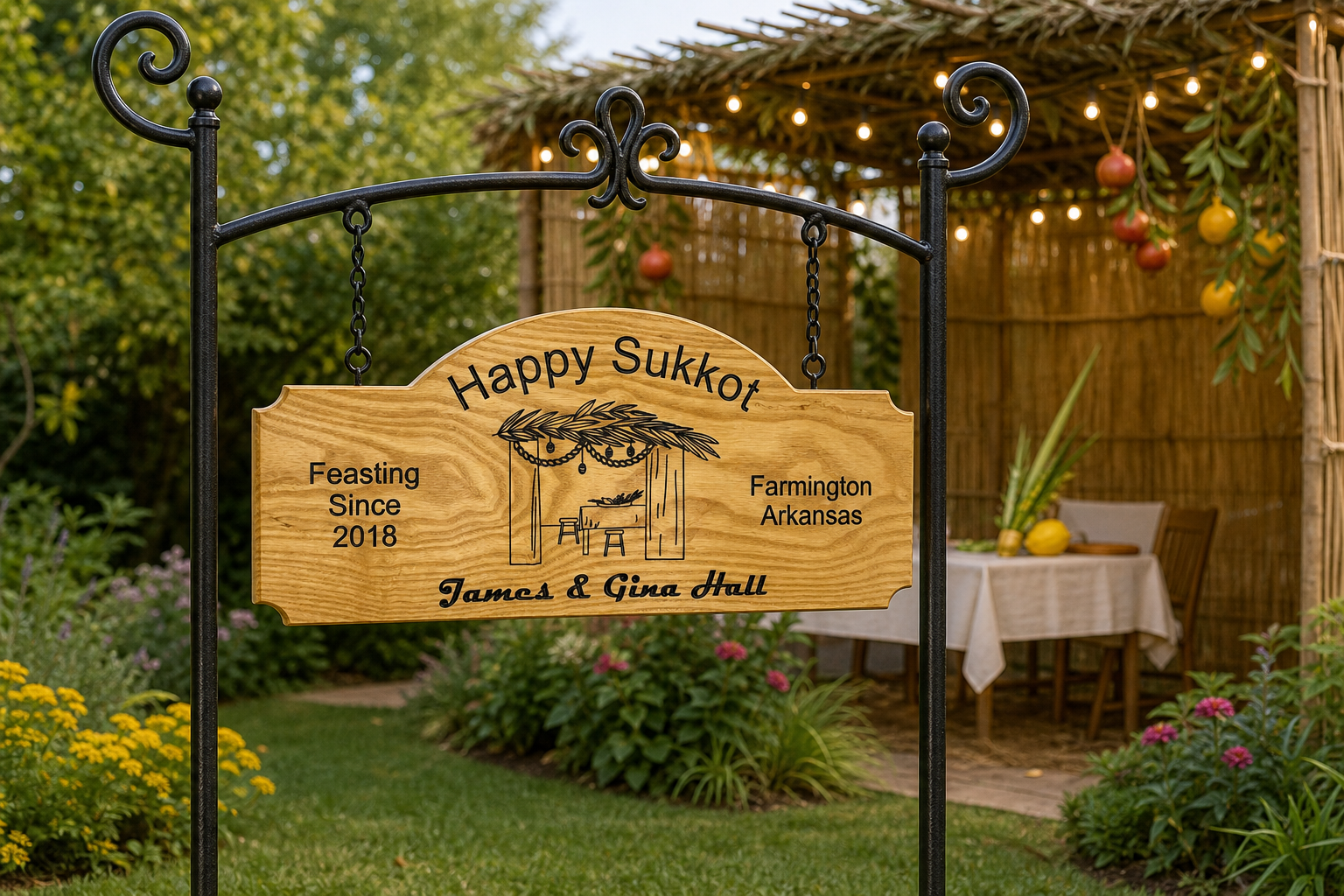 Happy Sukkot Sign in Sukkah.png