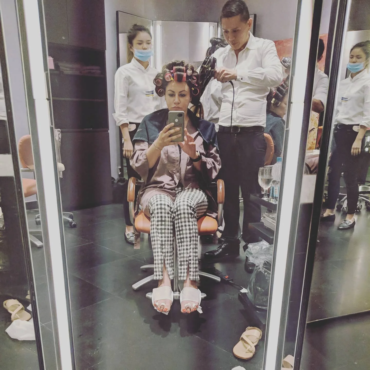 #events #redcarpet #social #society #behindthescenes #hair #style #prepping #hours #dressingroom #alwaysready