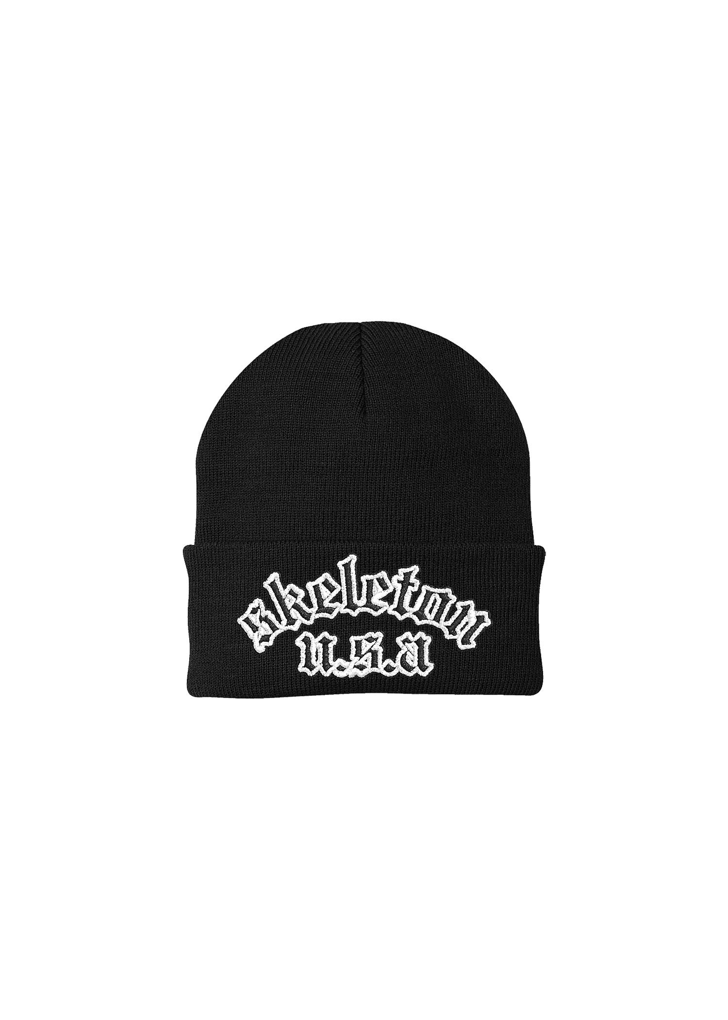 Skeleton Knit Beanie (Black)