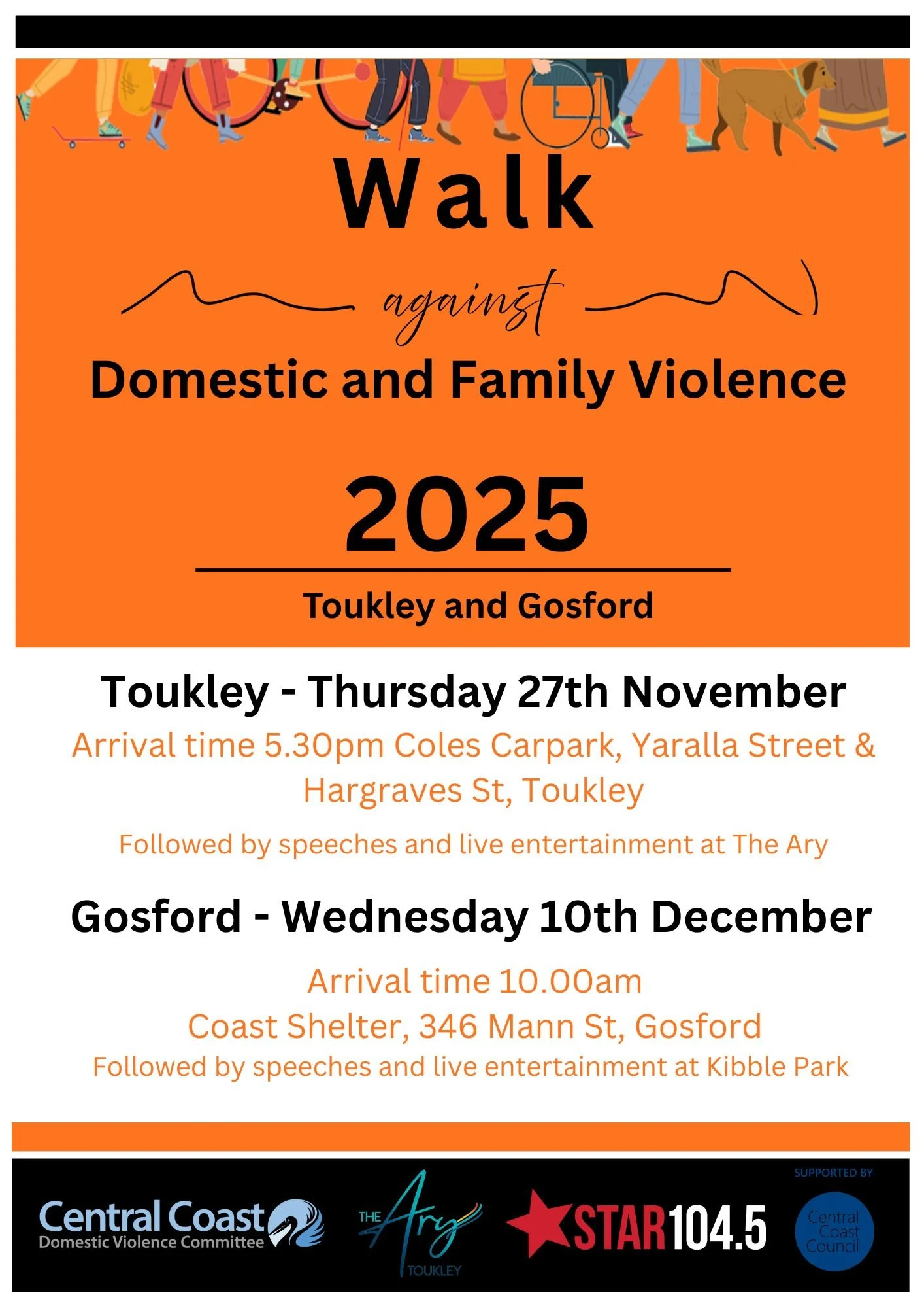 NO to DOMESTIC VIOLENCE Walk TOUKLEY