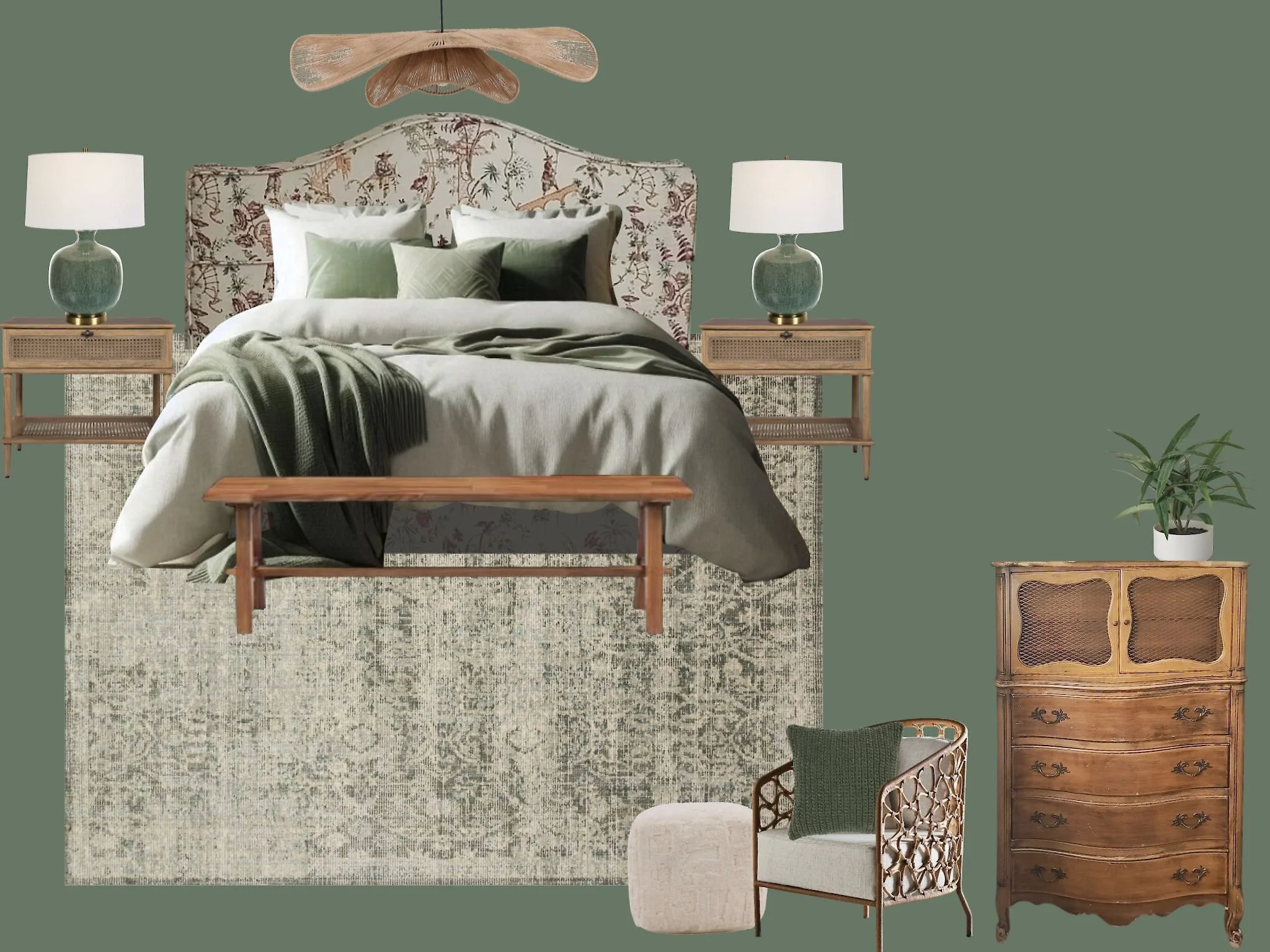 Vintage Guestroom Moodboard