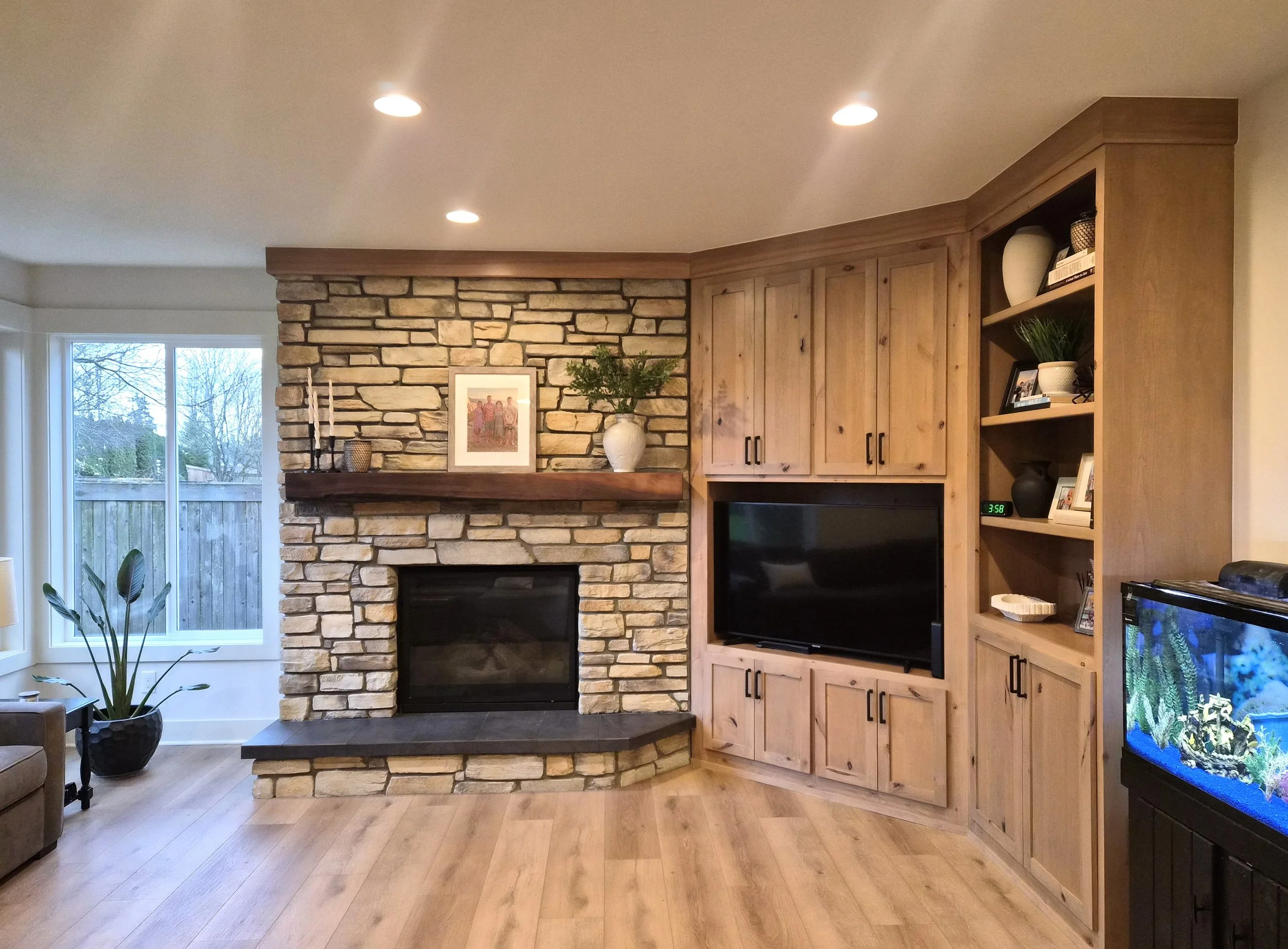 Versatile, Transitional Living Room Remodel