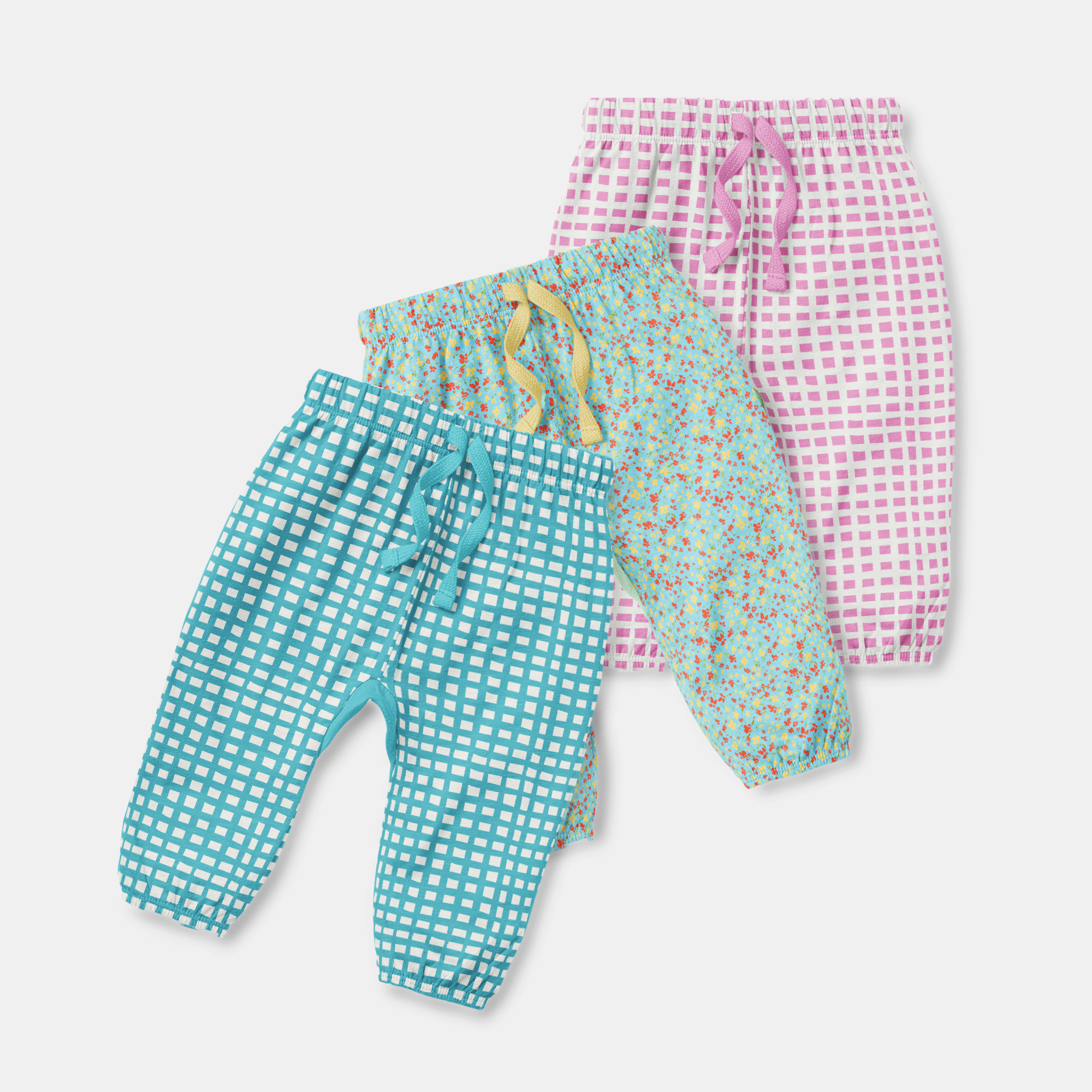 baby trousers, fabric design by Nelly and Isobel