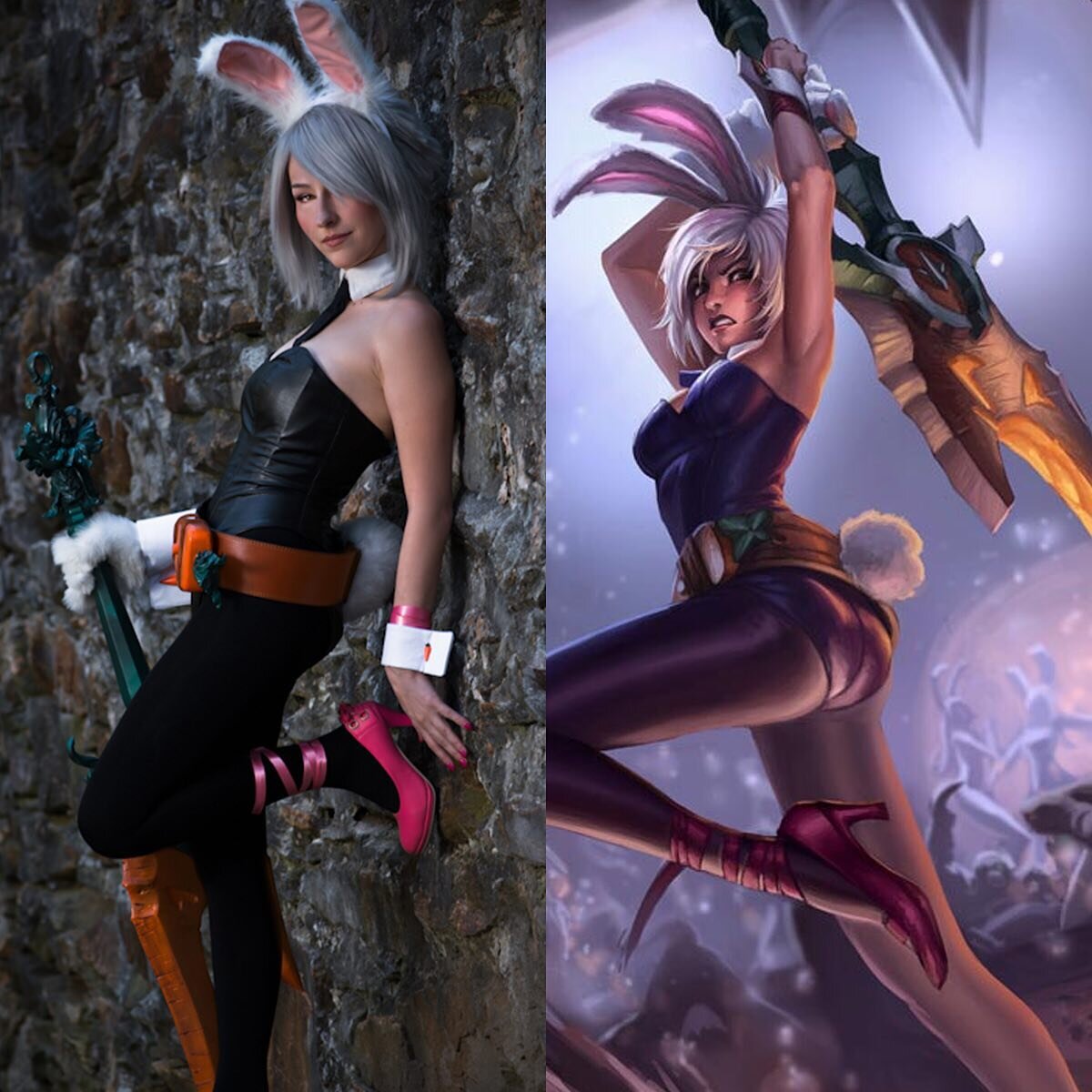 Battle Bunny Riven
(Additional images in stories)

Image 1
Photo : @bennyleephotography 
MUA : @skinbylindze 

Image 2 &amp; 4
Photo : @pixelettepinups 
MUA : @jackisjill_mua 

Image 3 
Photo : @annafischerphoto 
MUA : @skinbylindze